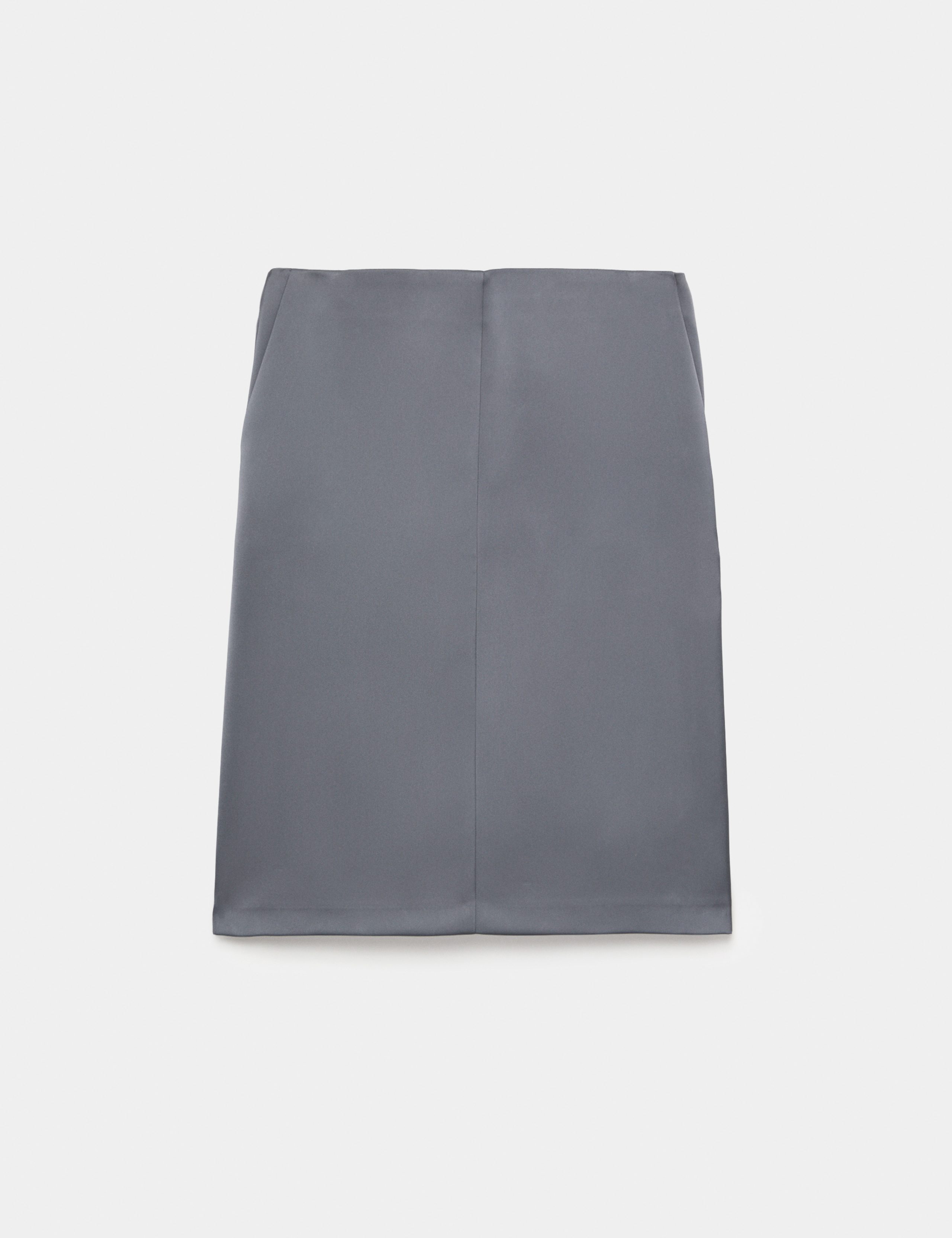 Satin Split Back Midi Slip Skirt 2 of 6