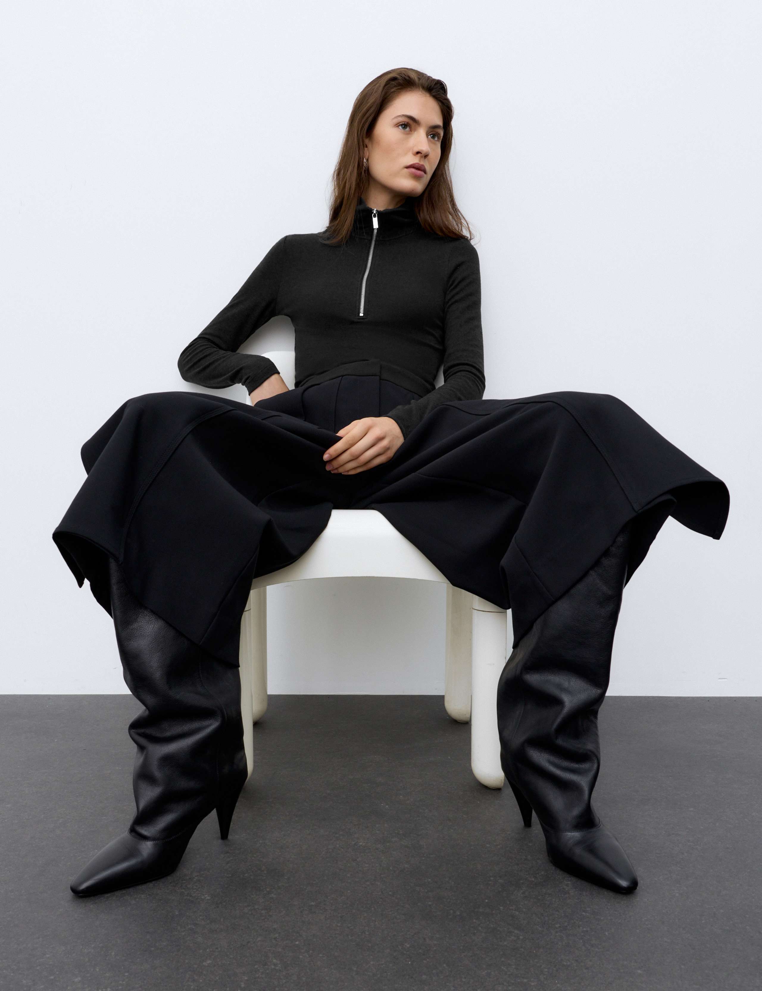 Woven High Rise Side Split Wide Leg Culottes 5 of 7