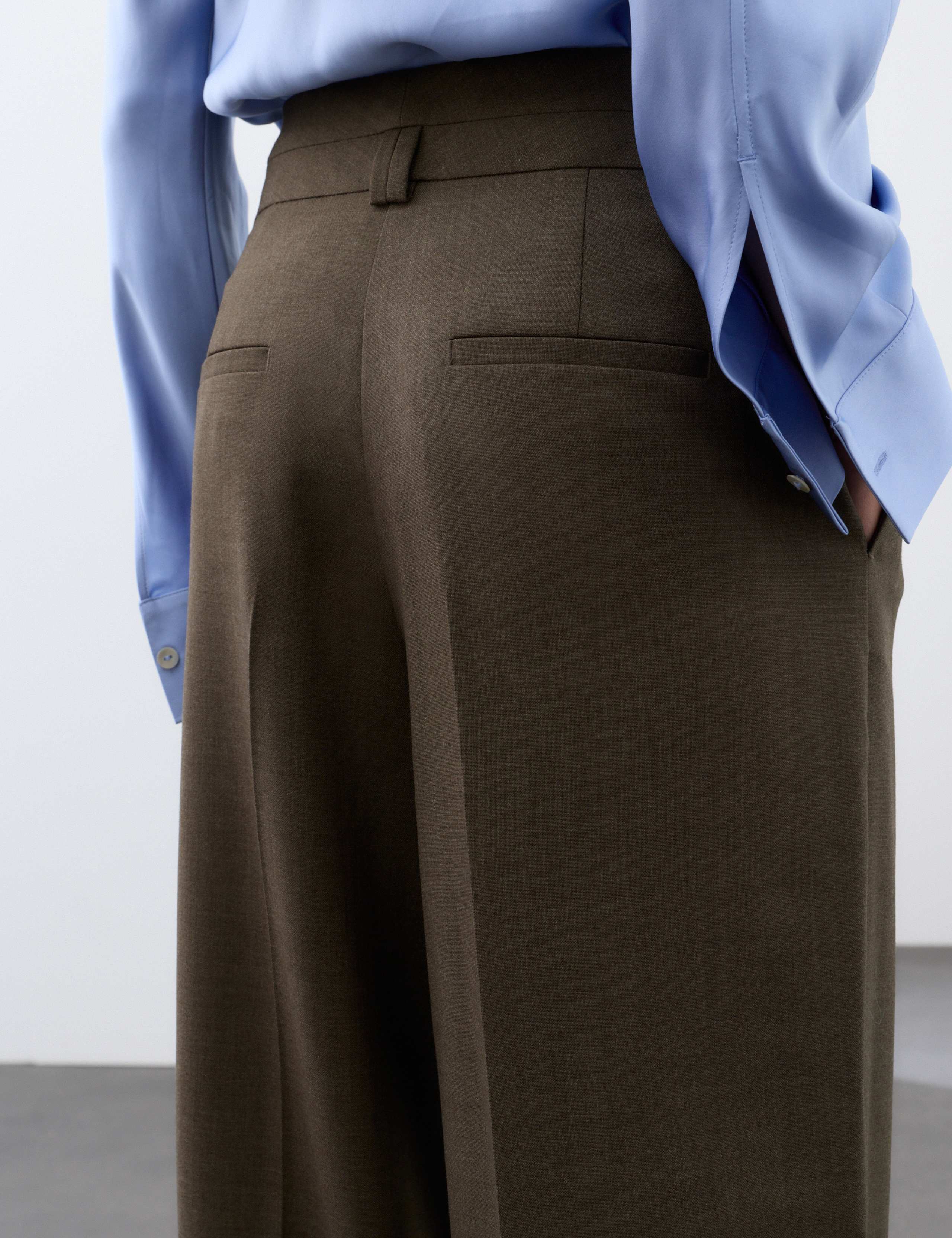 Wool Blend Tailored Wide Leg Trousers 6 of 6