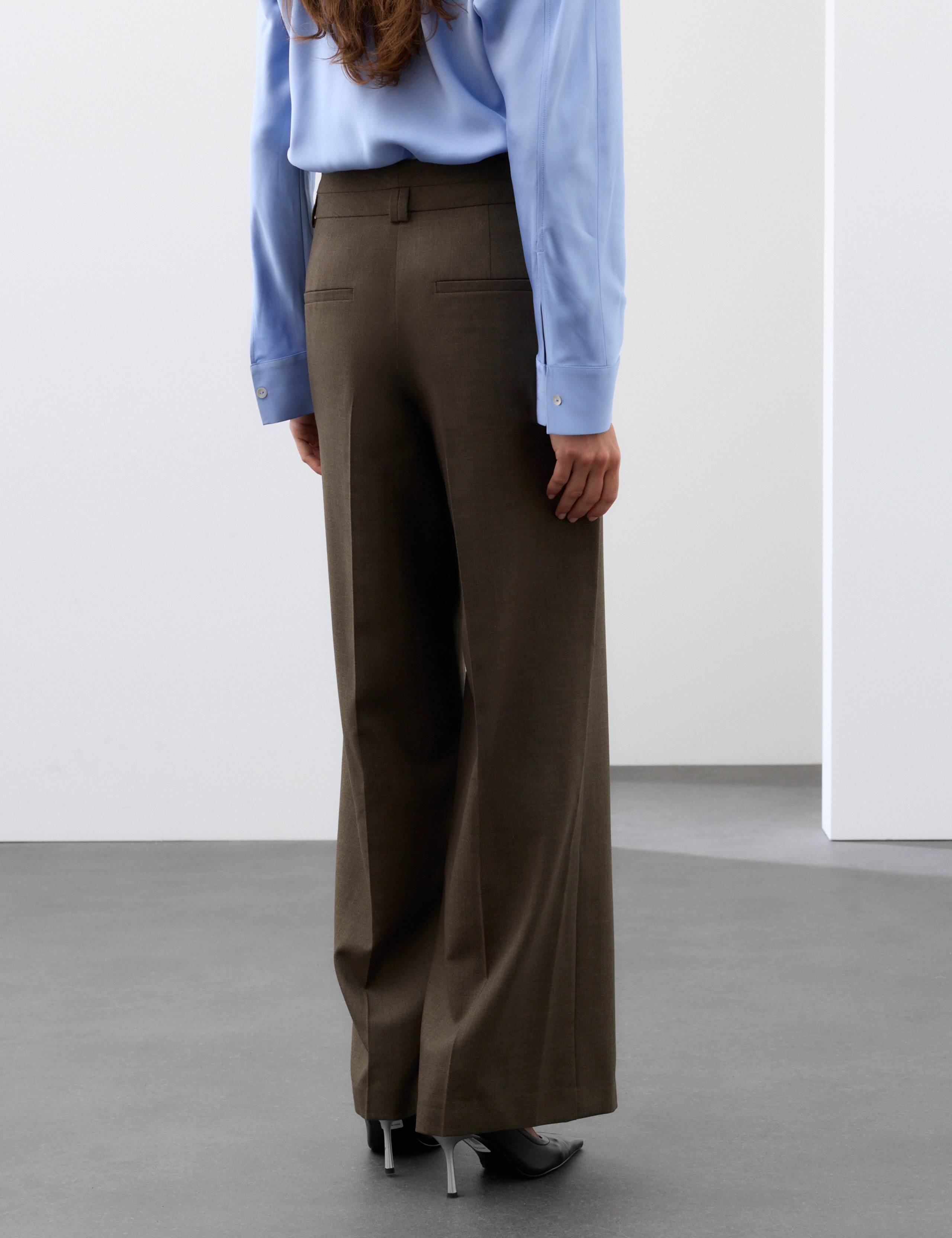 Wool Blend Tailored Wide Leg Trousers 3 of 6