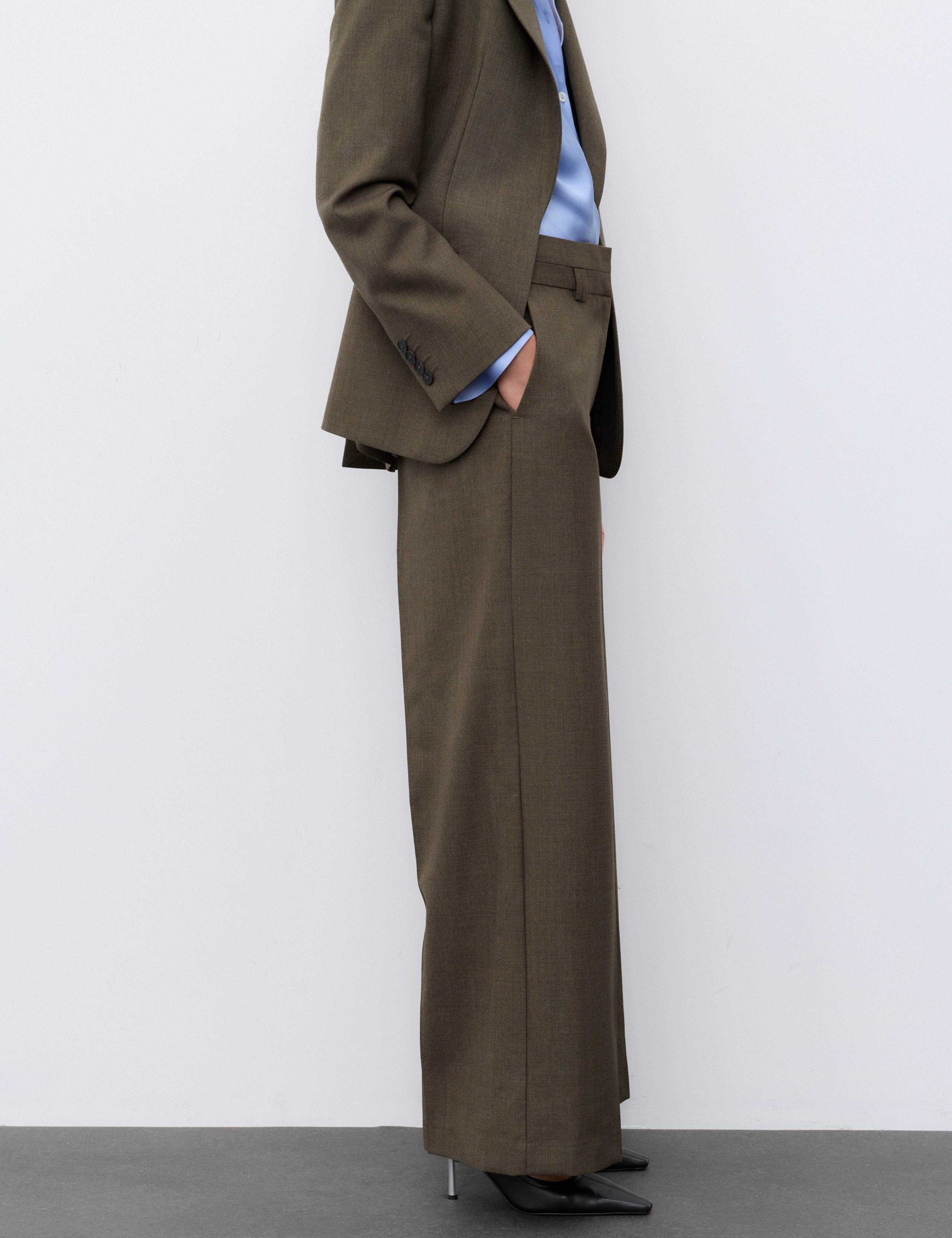 Wool Blend Tailored Wide Leg Trousers 5 of 6