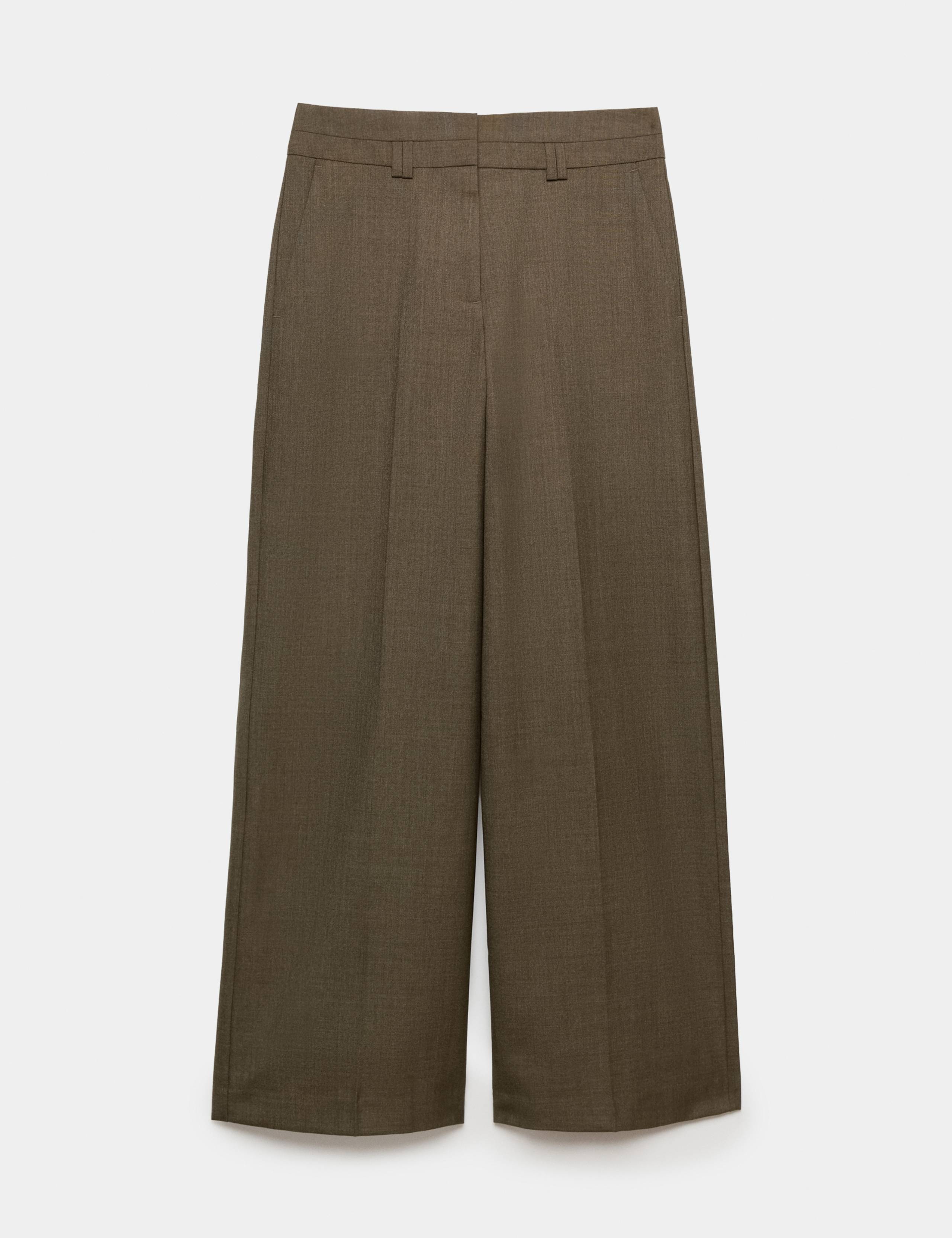 Wool Blend Tailored Wide Leg Trousers 2 of 6