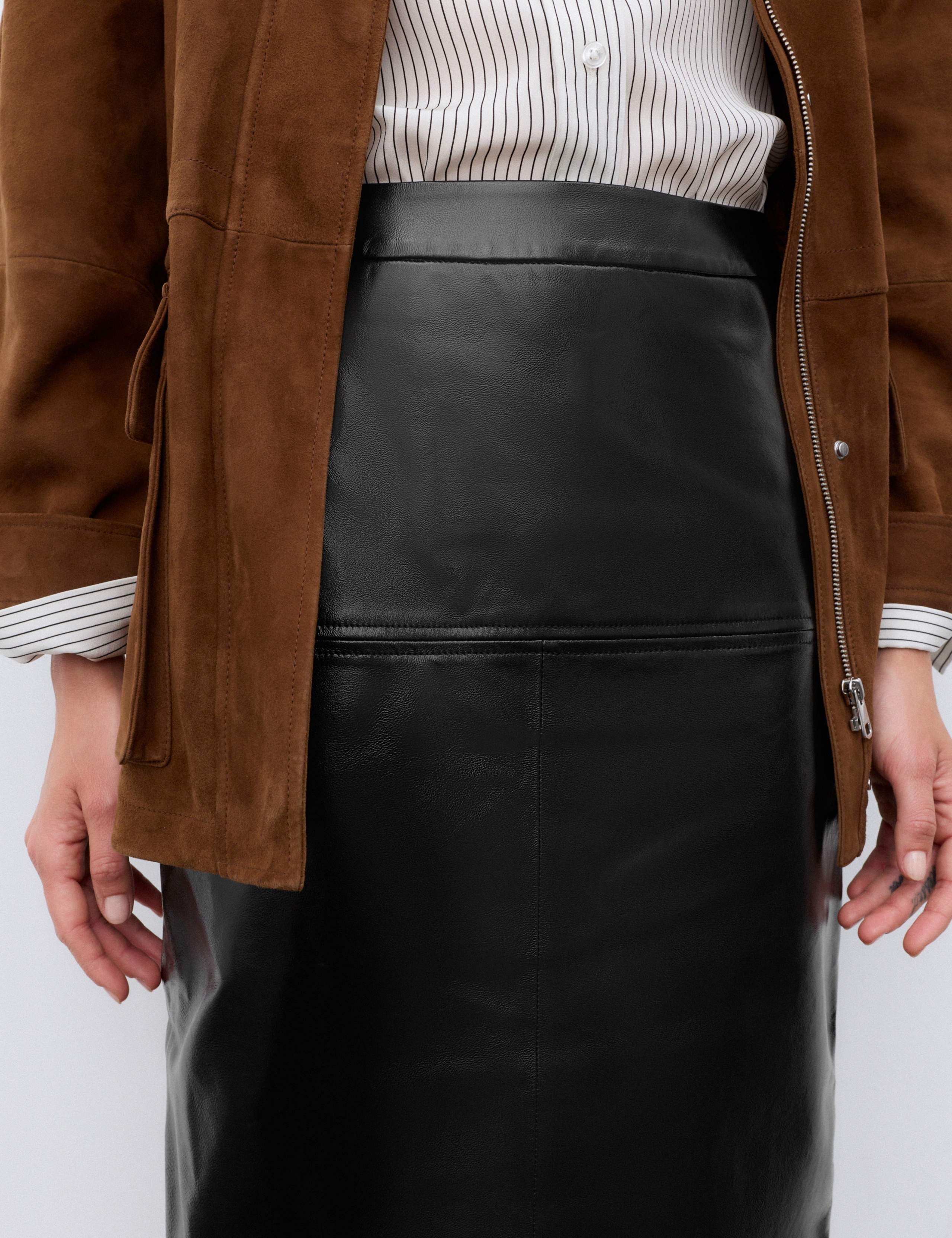 Leather Midi Pencil Skirt 4 of 5