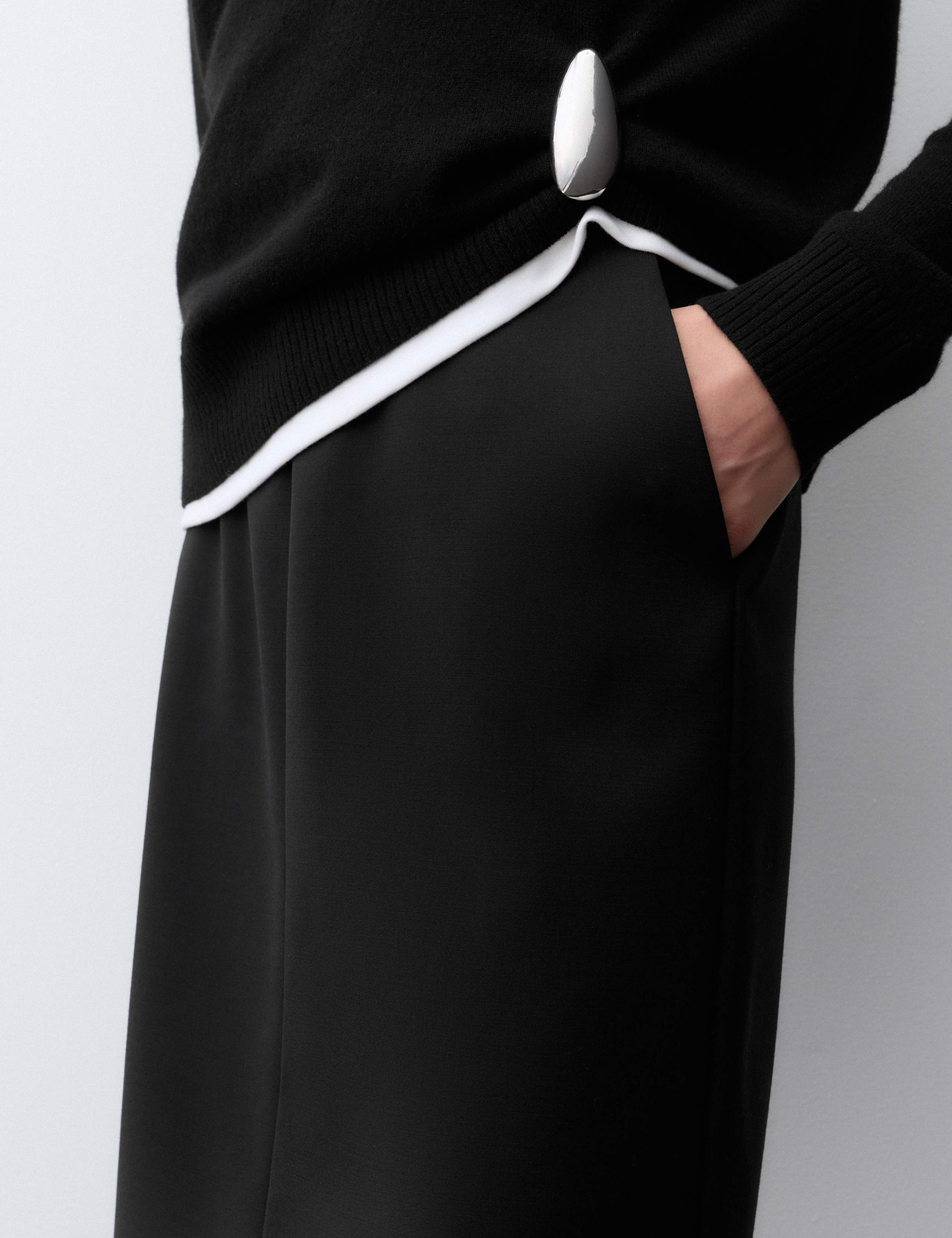 Wool Blend Knee Length Tailored Skirt 7 of 7