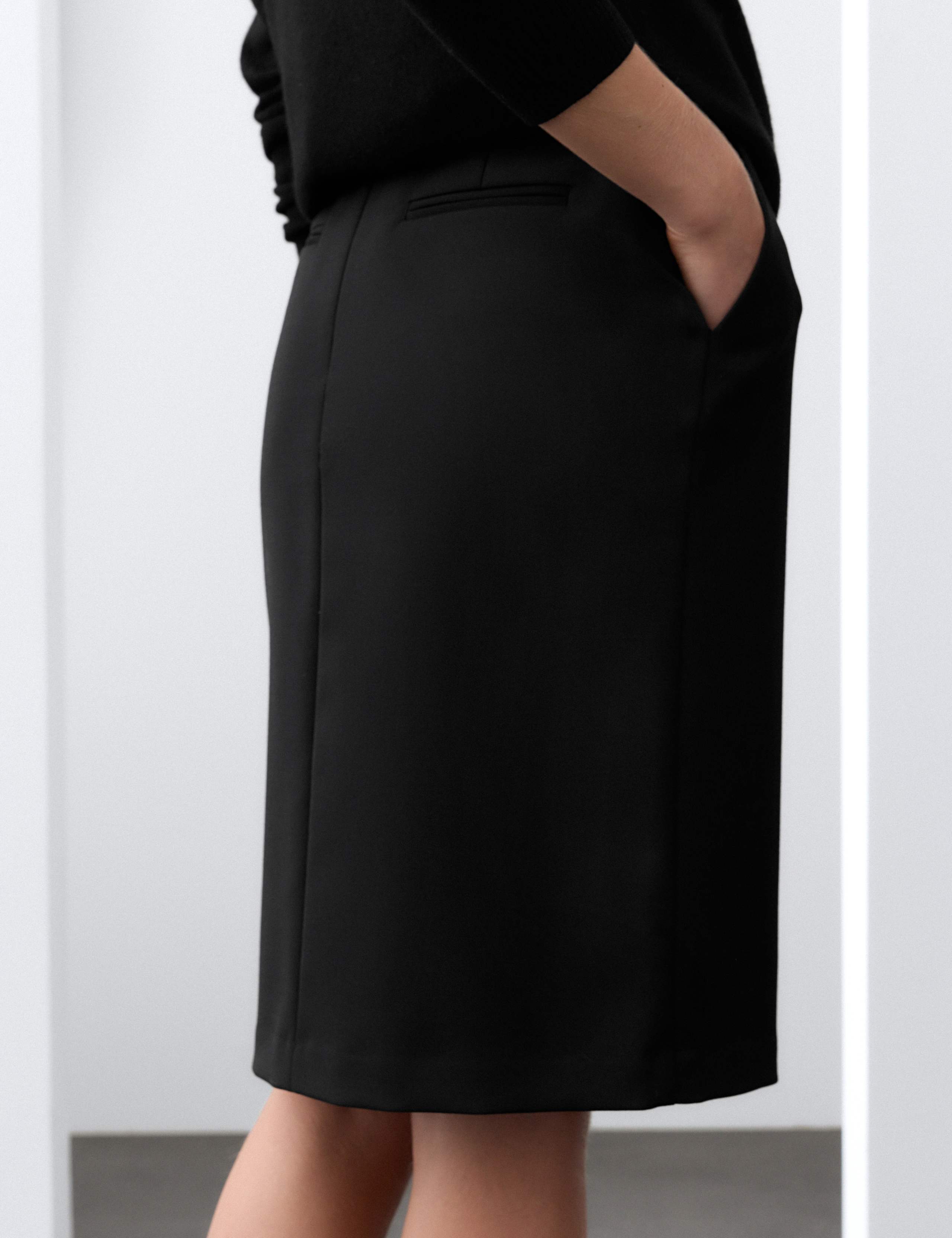 Wool Blend Knee Length Tailored Skirt 6 of 7
