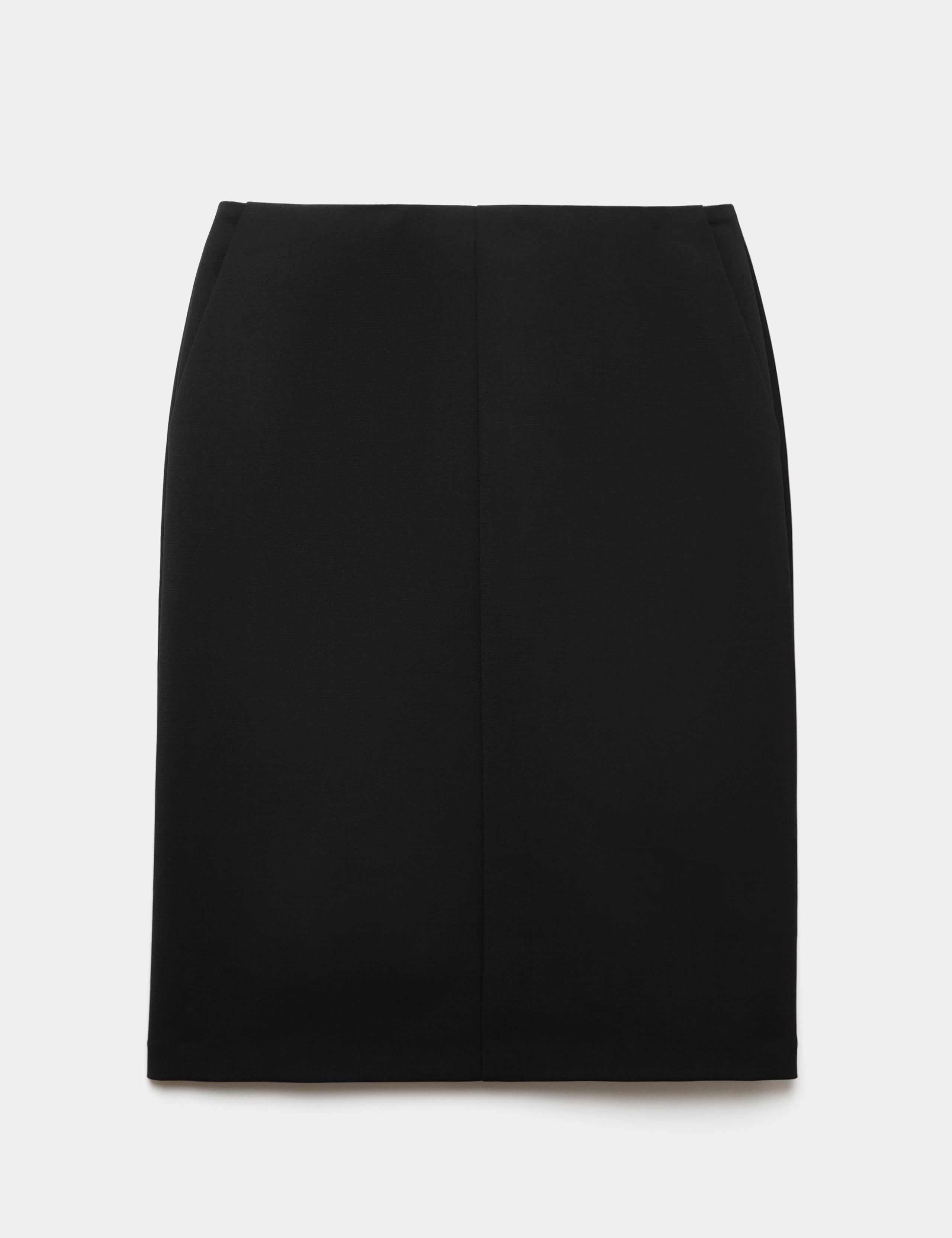 Wool Blend Knee Length Tailored Skirt 2 of 7