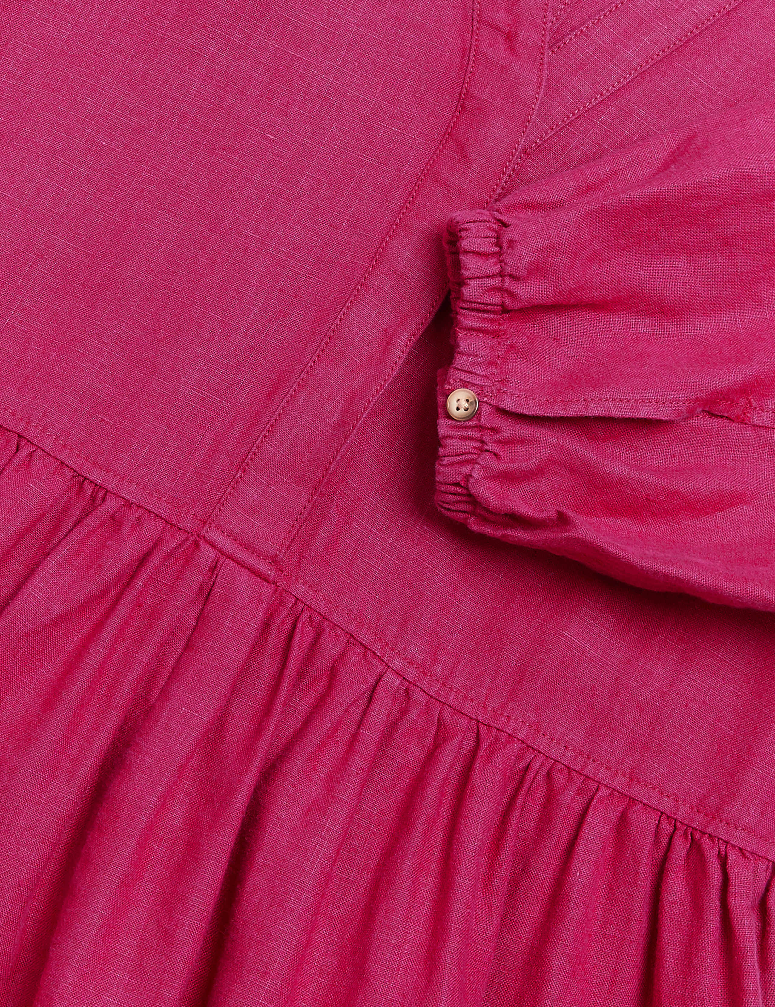 Irish Linen V-Neck Midaxi Tiered Dress 7 of 8