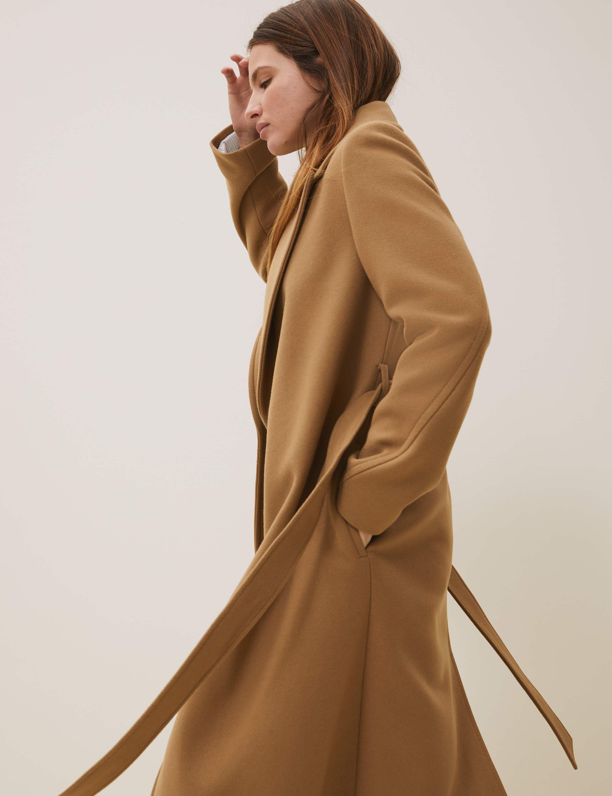 Wool Longline Wrap Coat with Cashmere 6 of 7