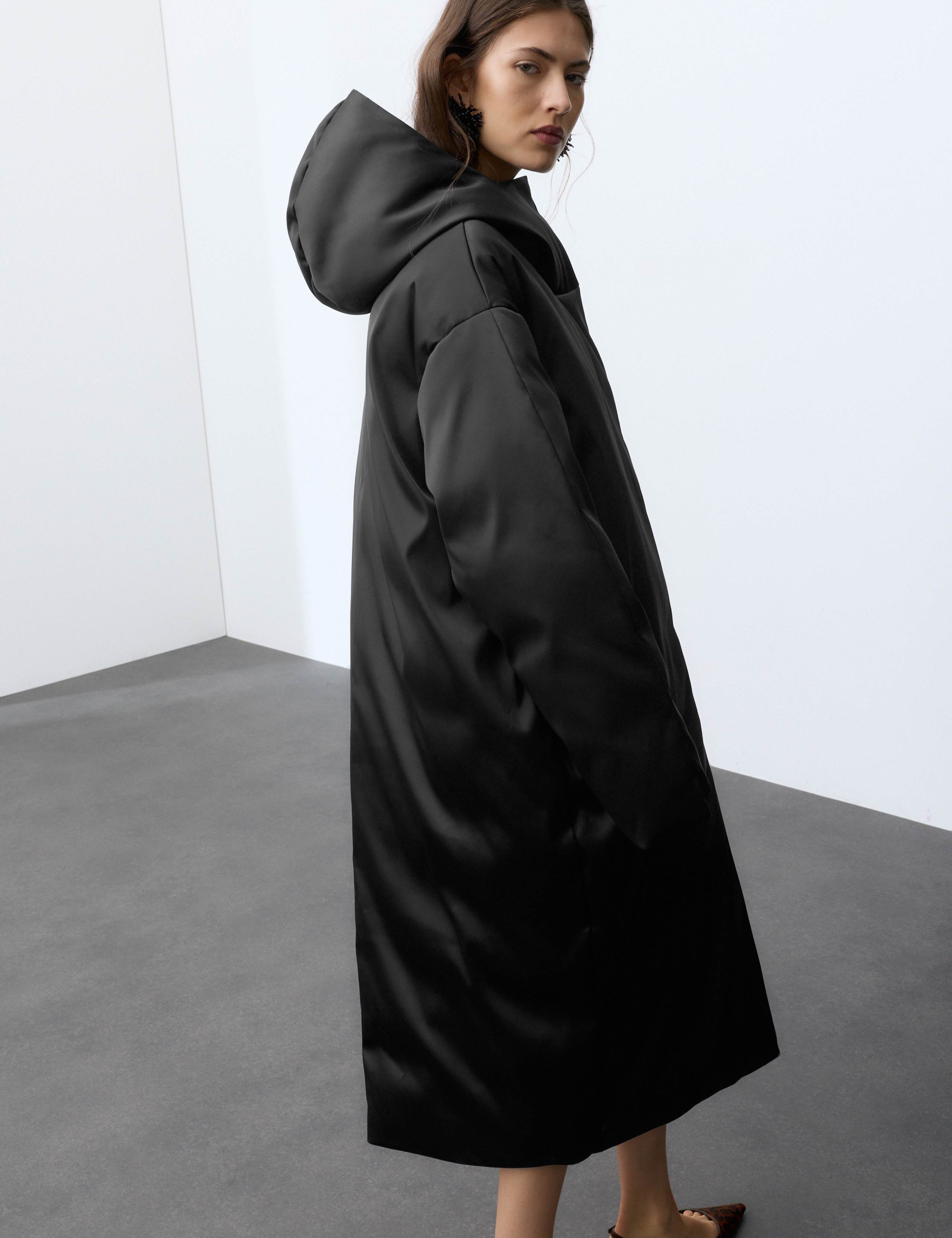 Feather & Down Satin Relaxed Hooded Maxi Puffer Coat 5 of 8