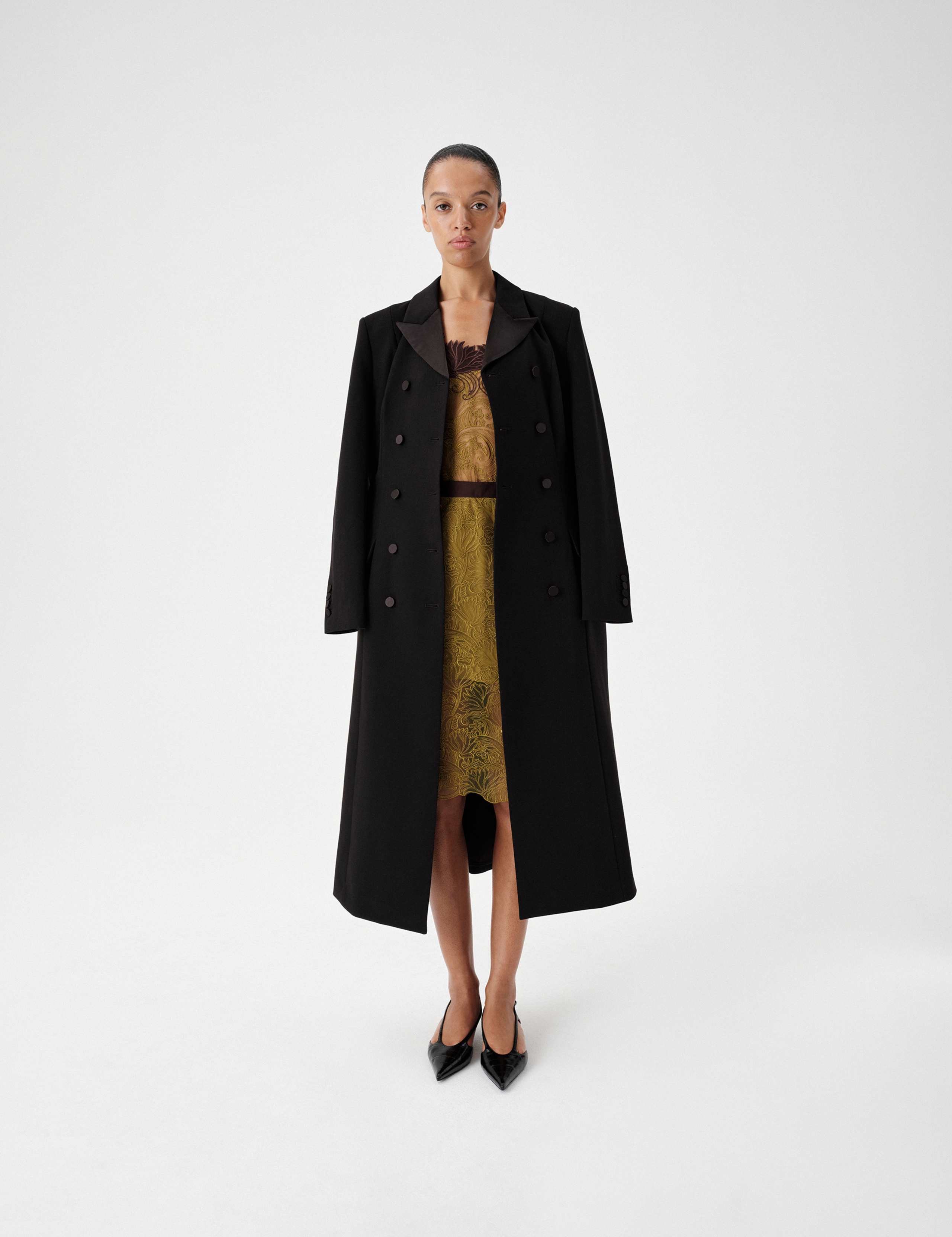 Revere Collar Longline Tuxedo Coat 3 of 9