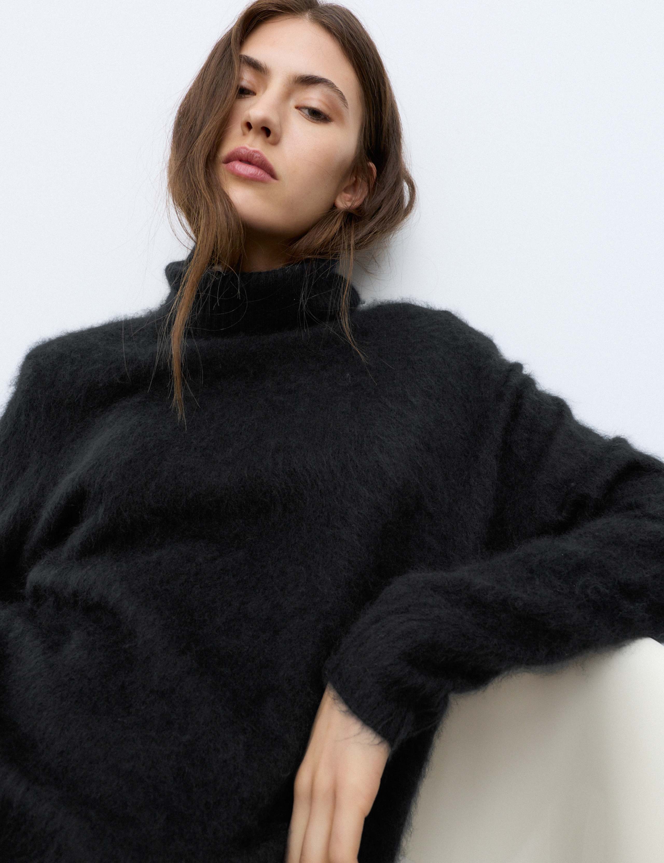 Pure Wool Brushed Roll Neck Jumper 1 of 7