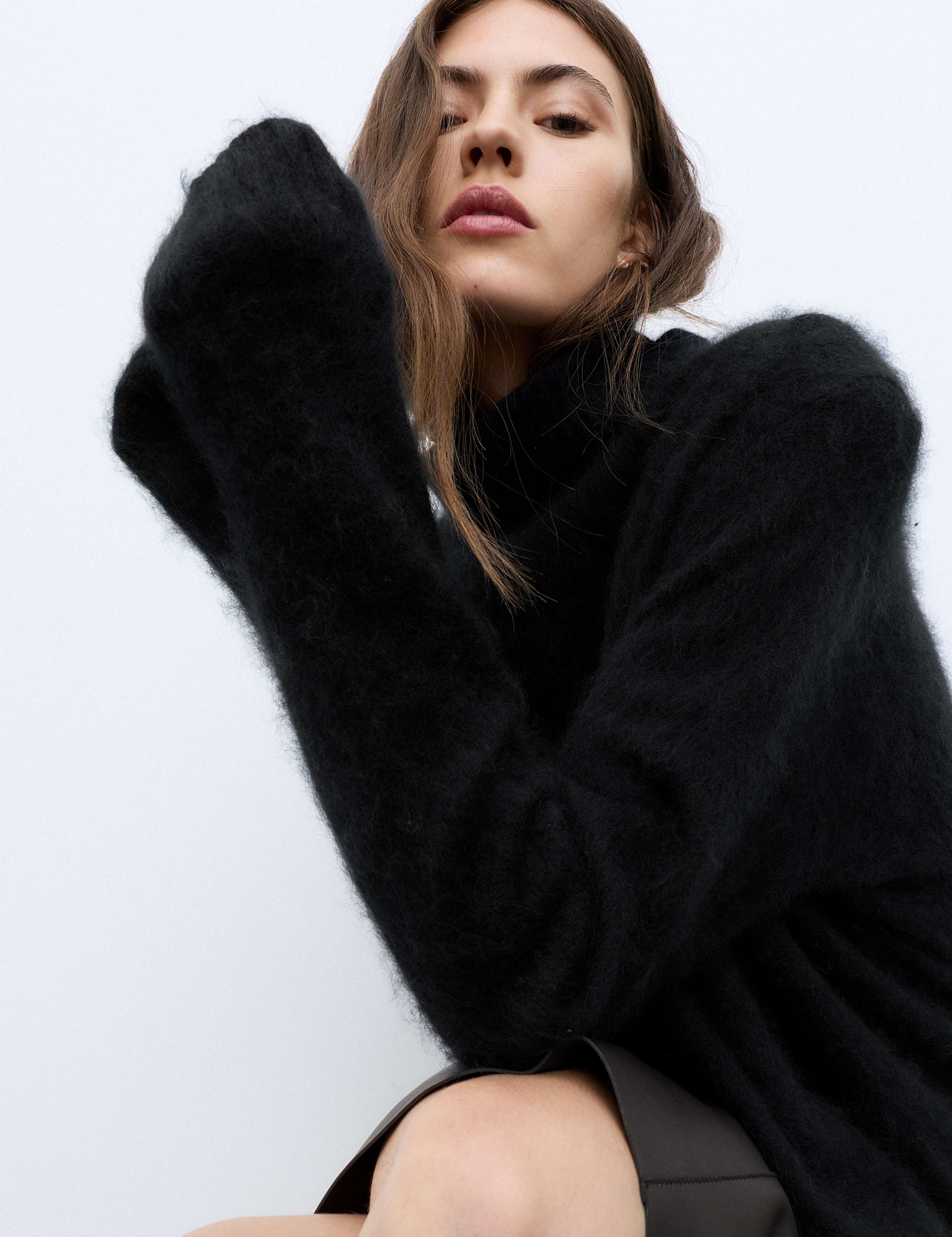 Pure Merino Wool Brushed Roll Neck Jumper 6 of 7