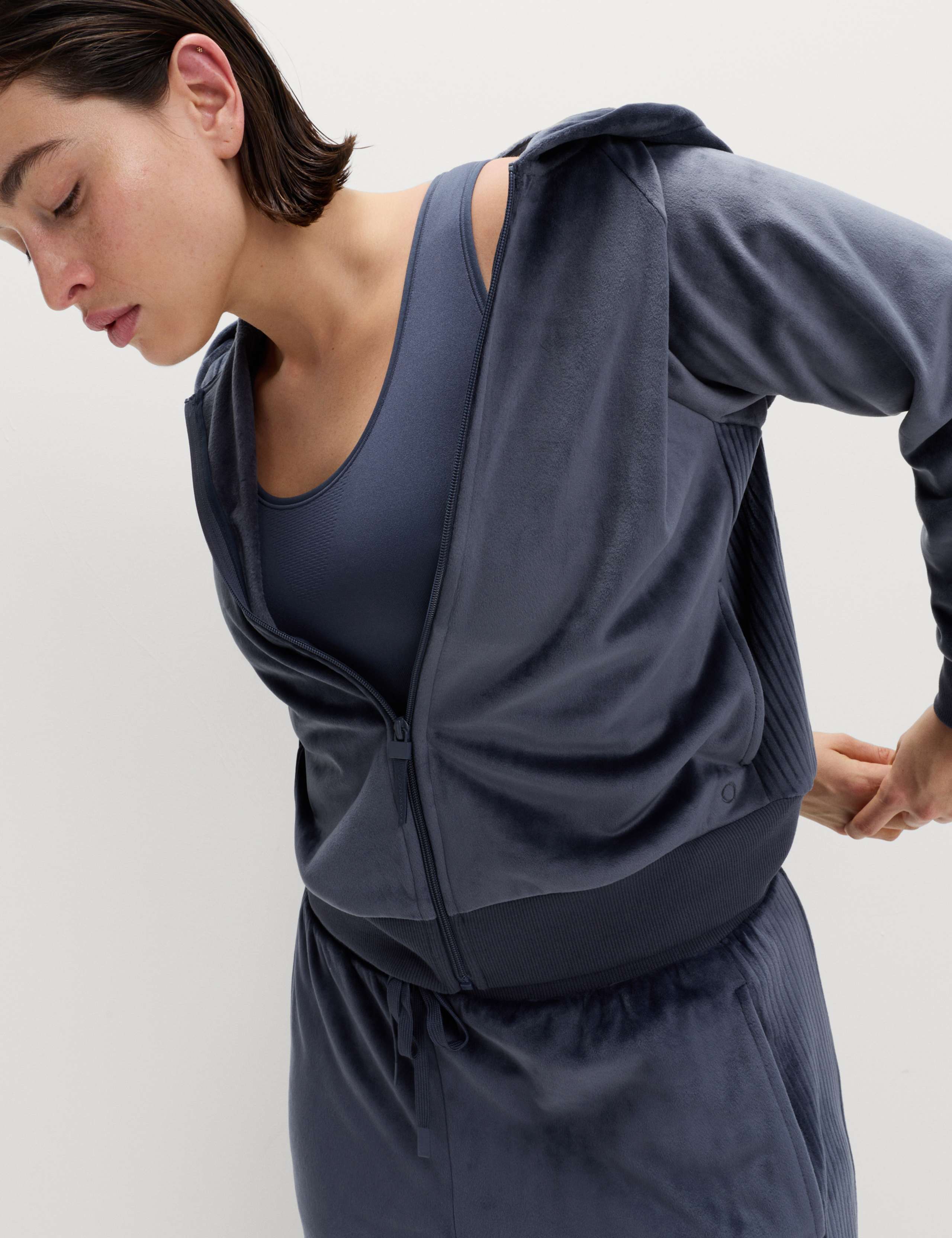 Super Soft Velour Zip Up Hoodie 1 of 5