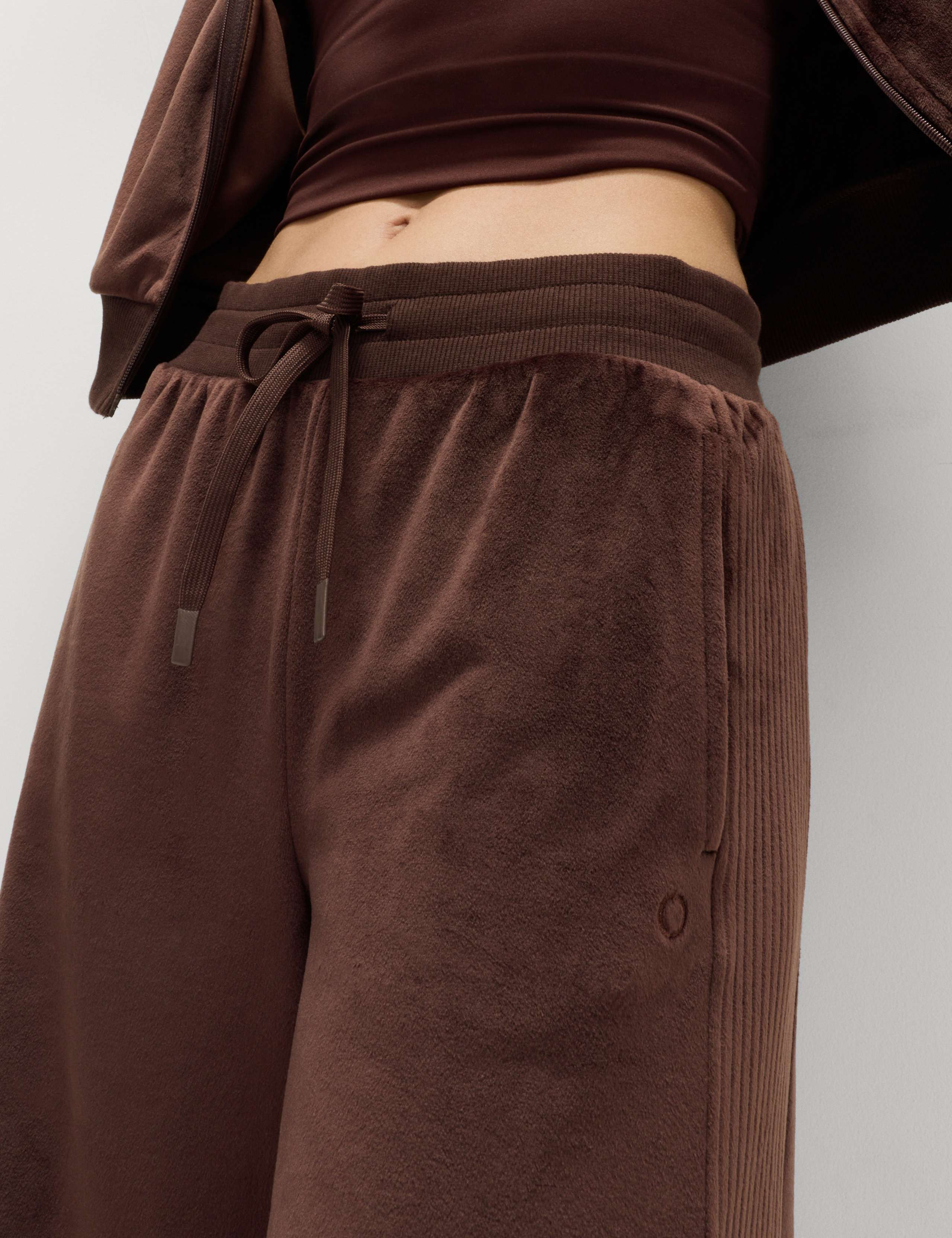 Velour High Waisted Wide Leg Joggers 3 of 6