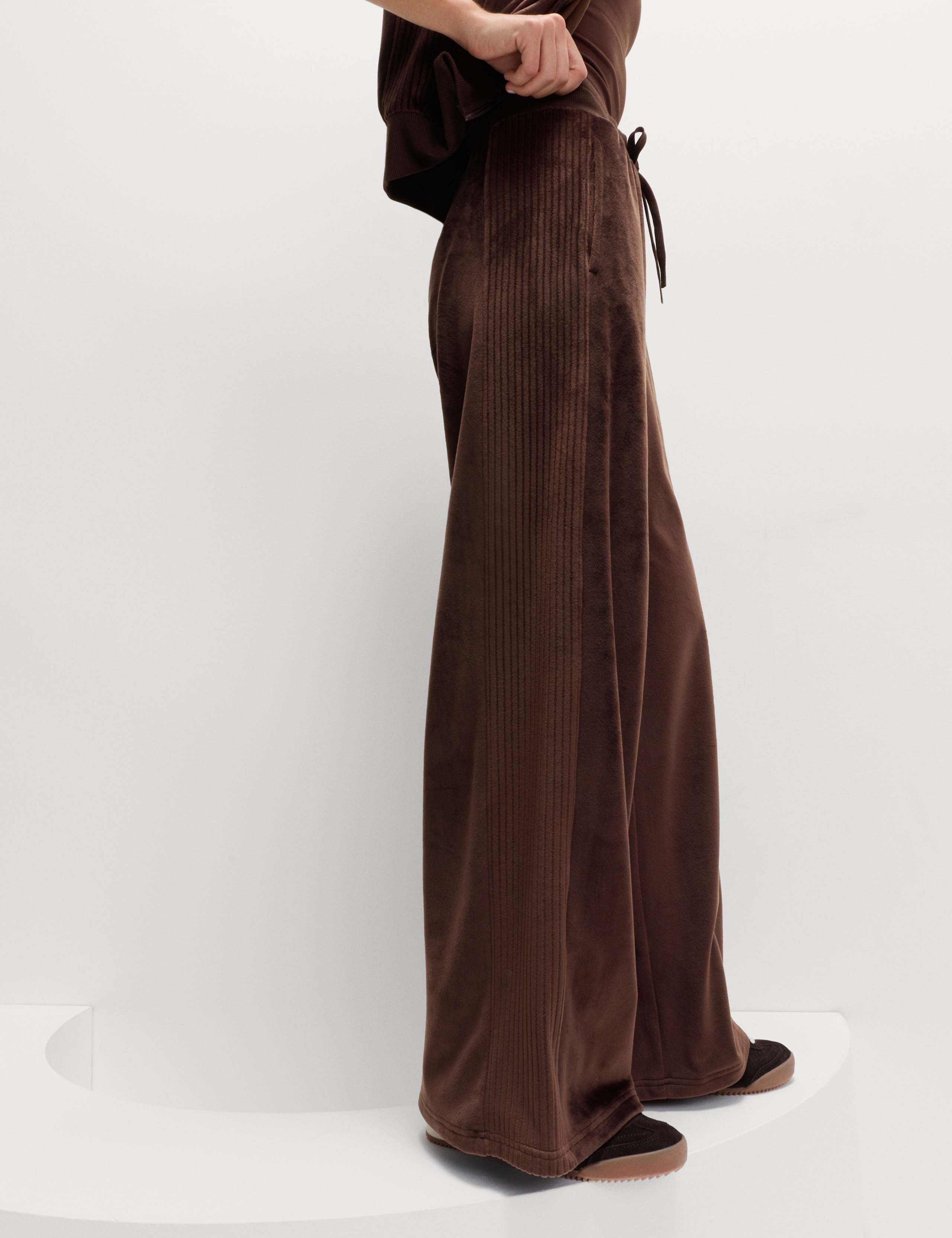 Velour High Waisted Wide Leg Joggers 6 of 6