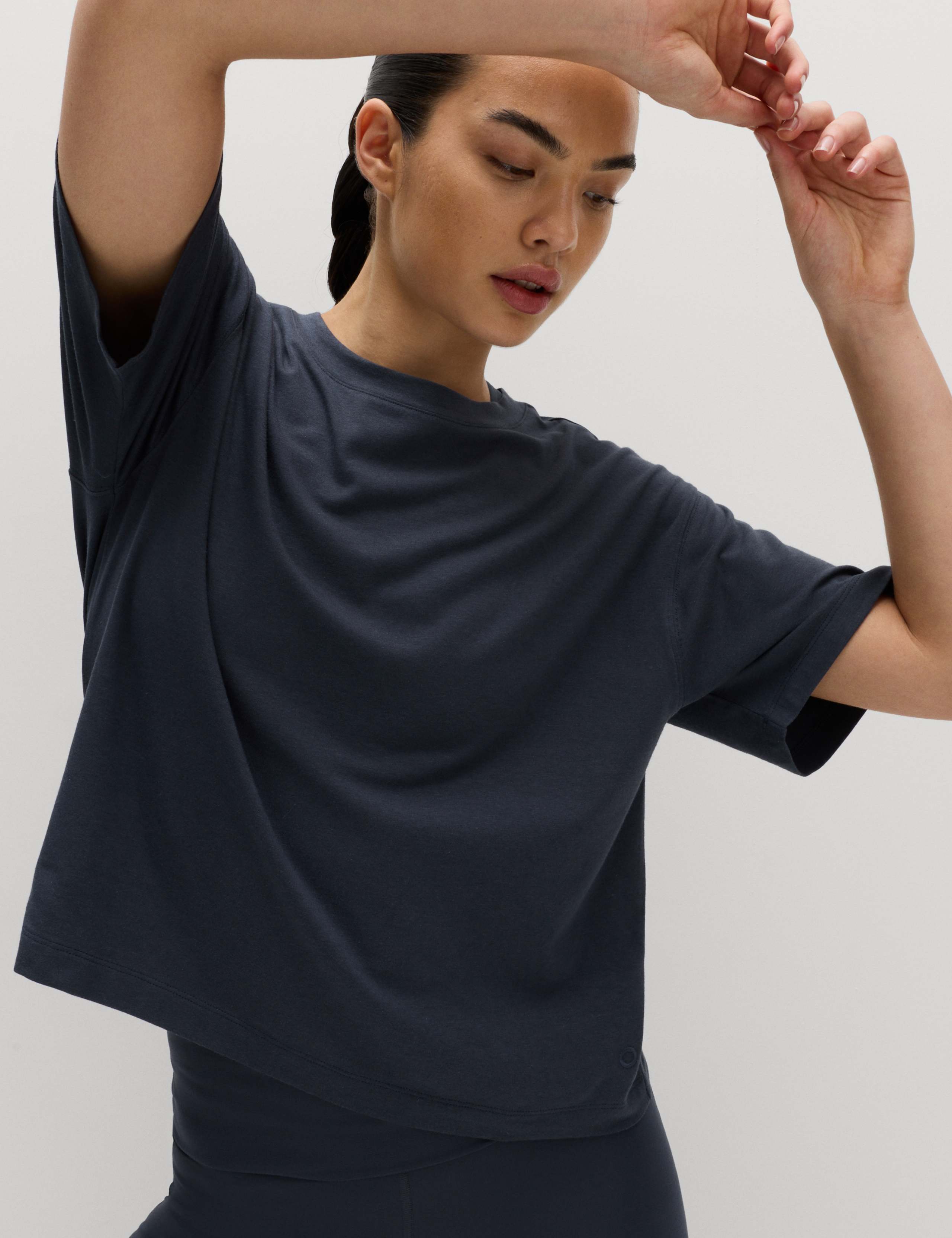 Modal Cotton Blend Lightweight Boxy T-shirt 1 of 5