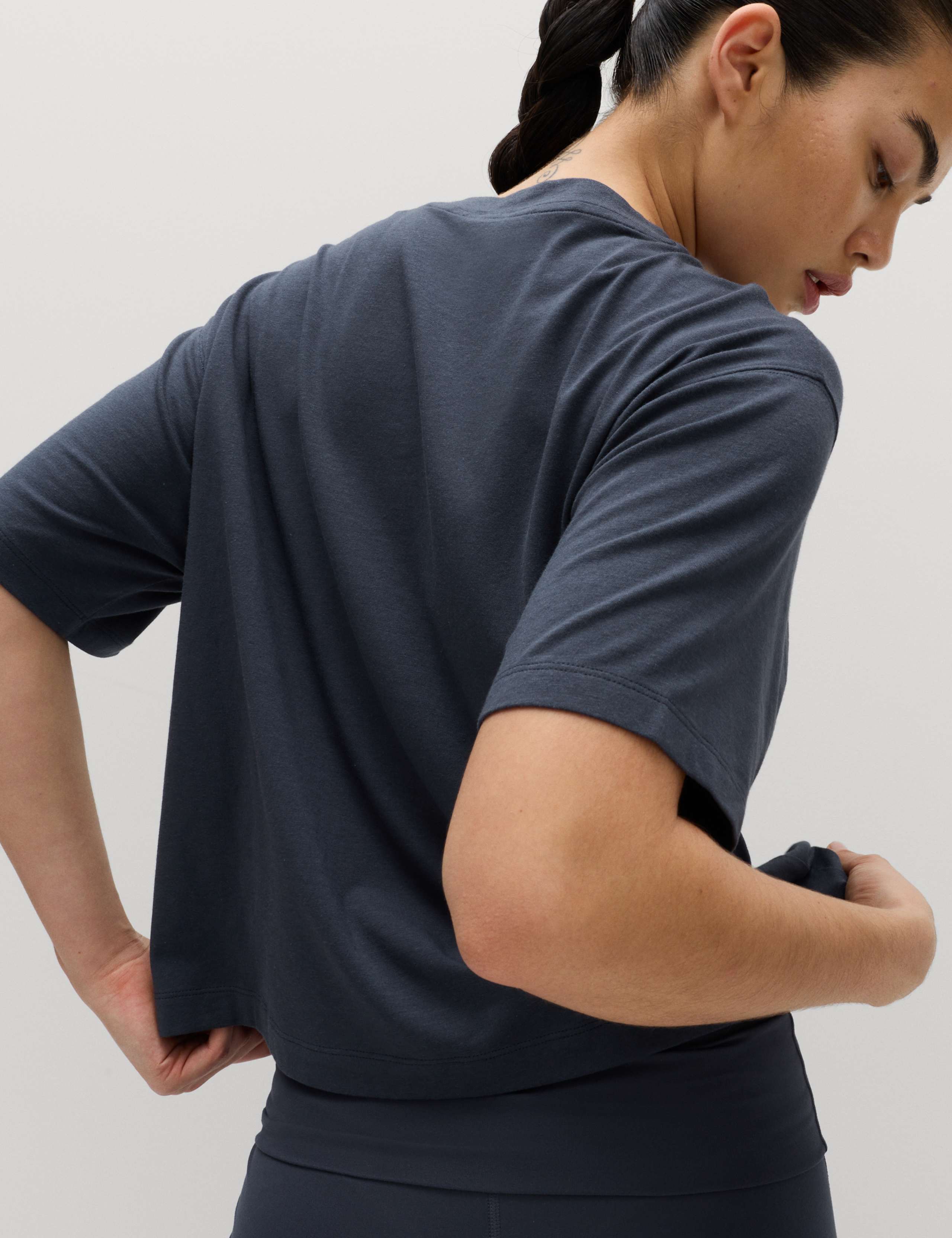 Modal Cotton Blend Lightweight Boxy T-shirt 4 of 5