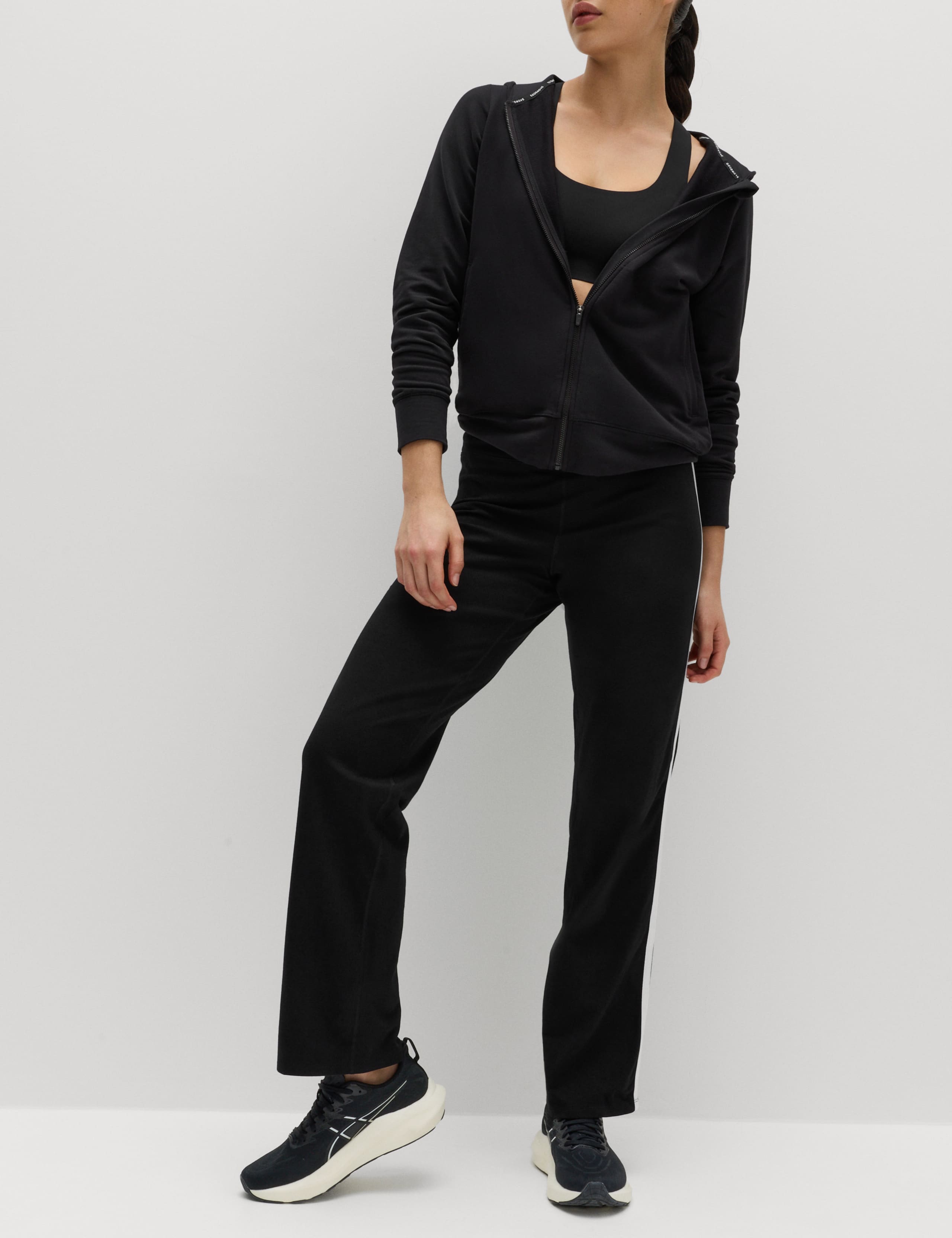 Go Easy Cotton Rich Side Stripe High Waisted Straight Leg Joggers 3 of 6