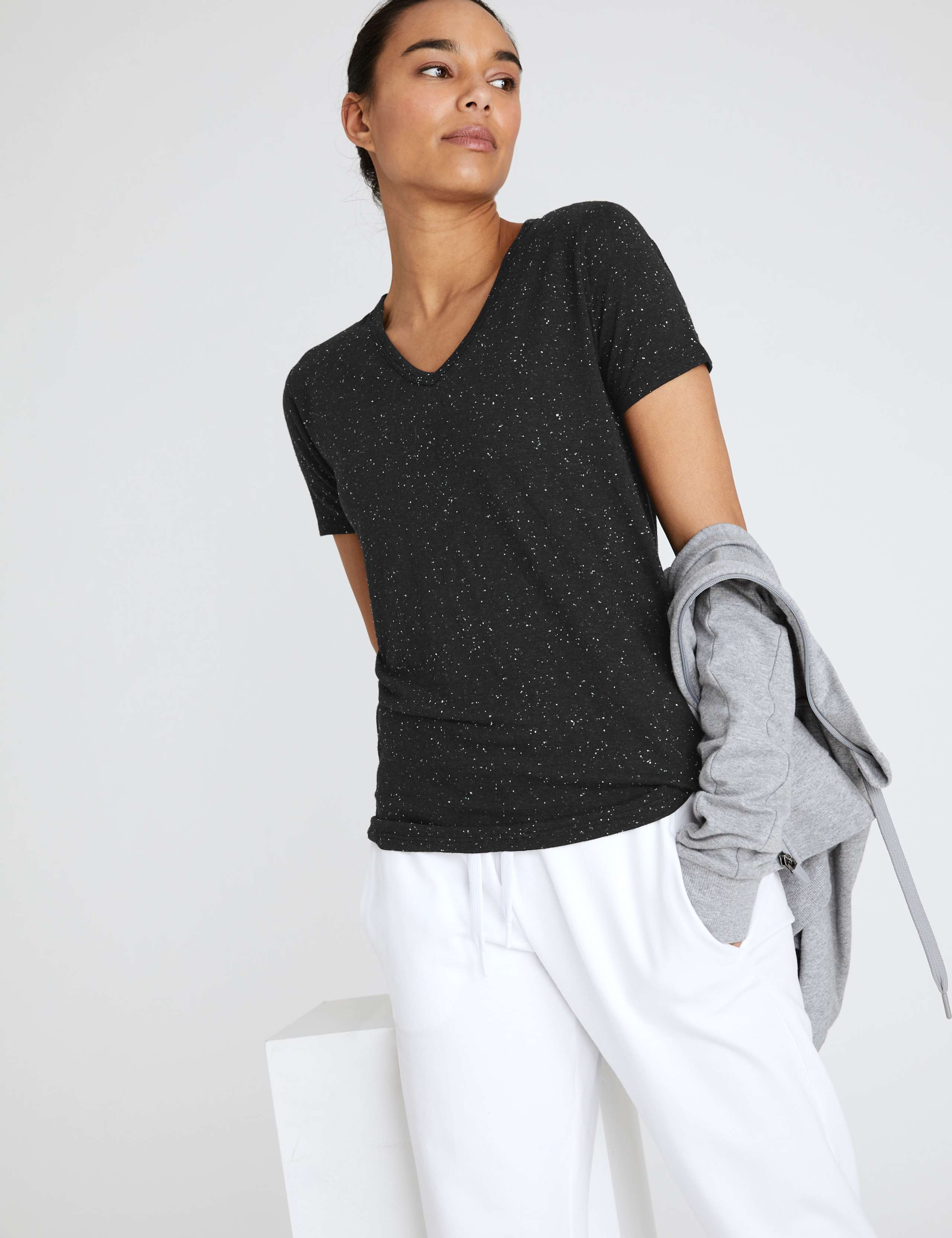 Cotton V-Neck Short Sleeve T-Shirt 3 of 5