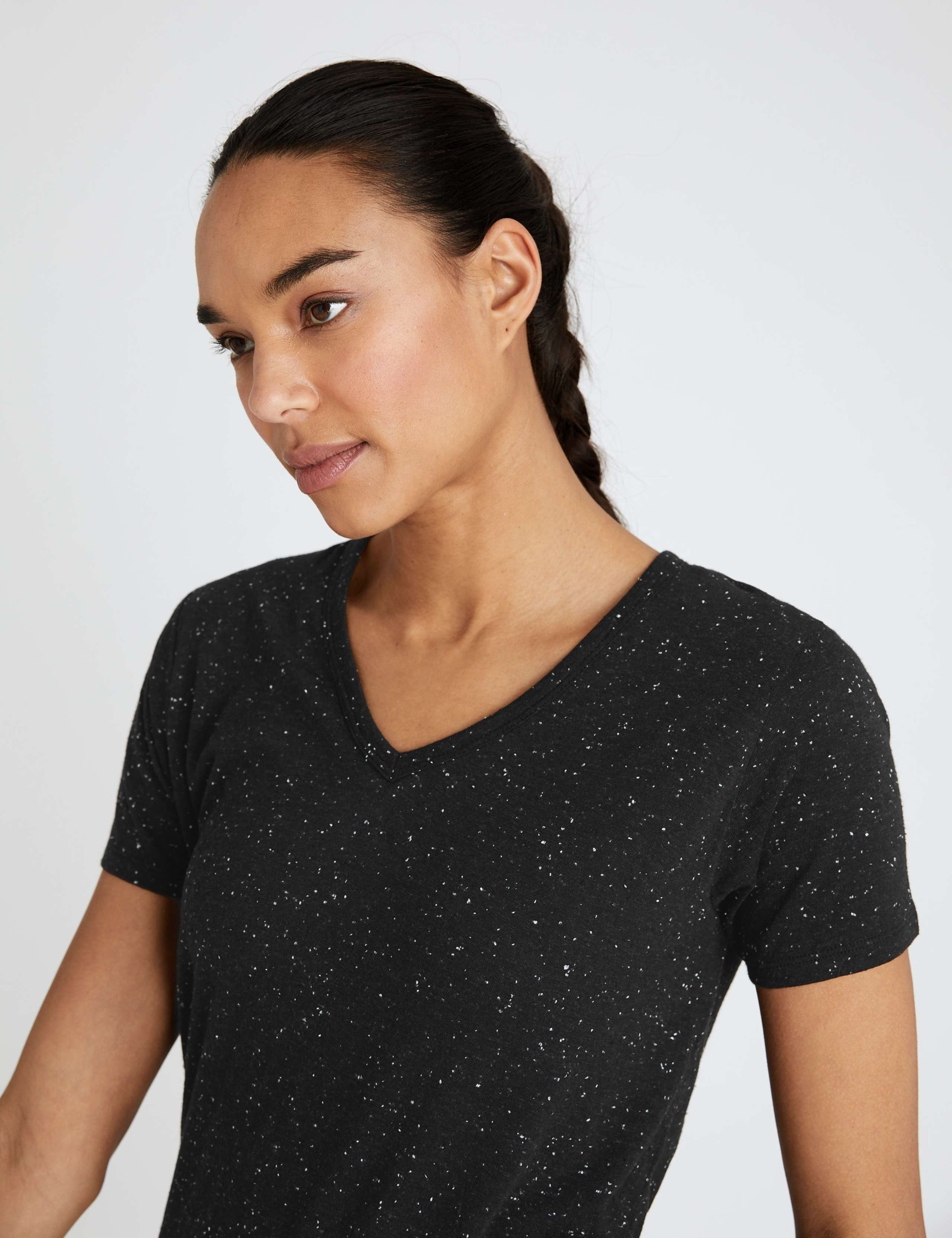 Cotton V-Neck Short Sleeve T-Shirt 4 of 5