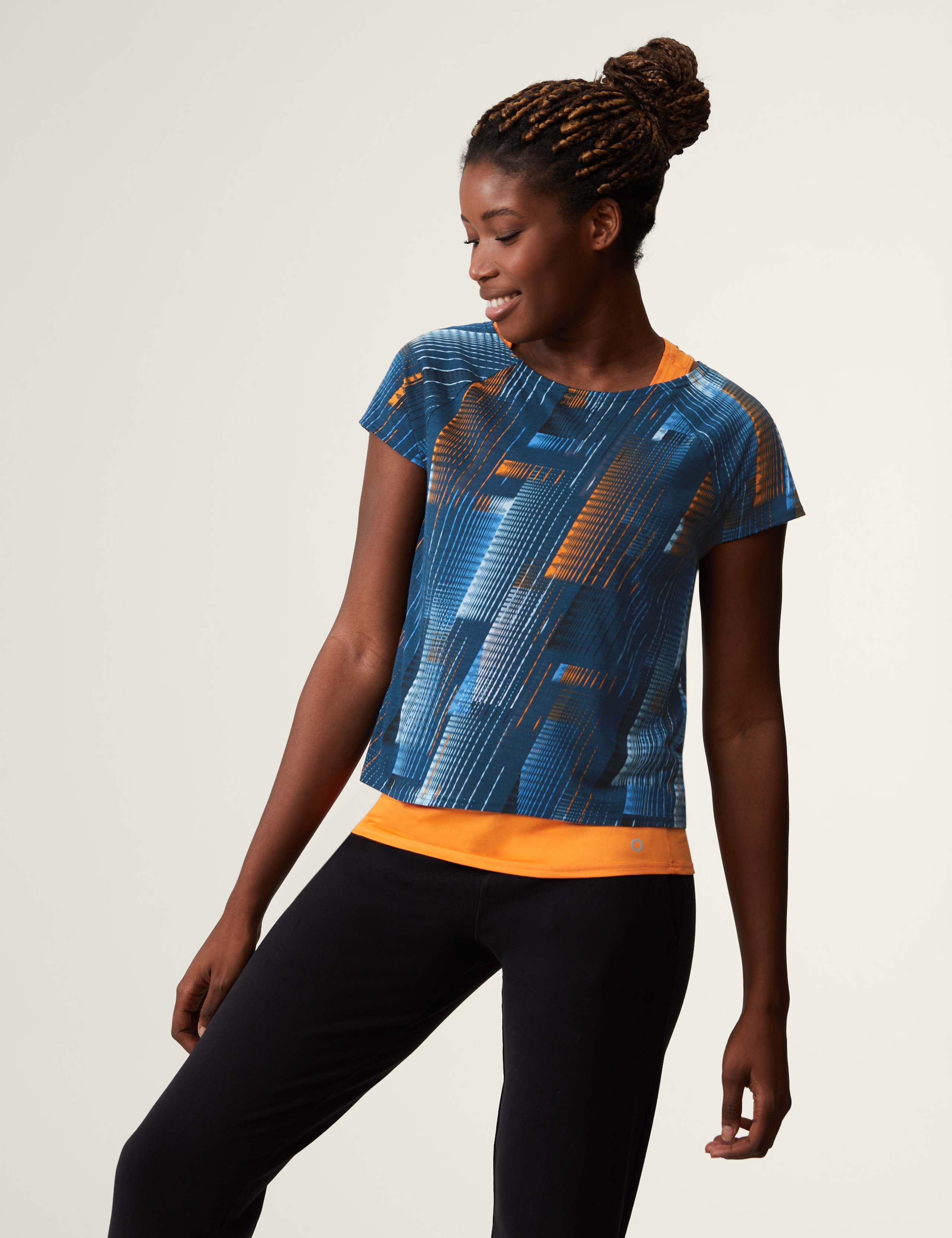 Printed Scoop Neck Double Layer T-Shirt 1 of 6