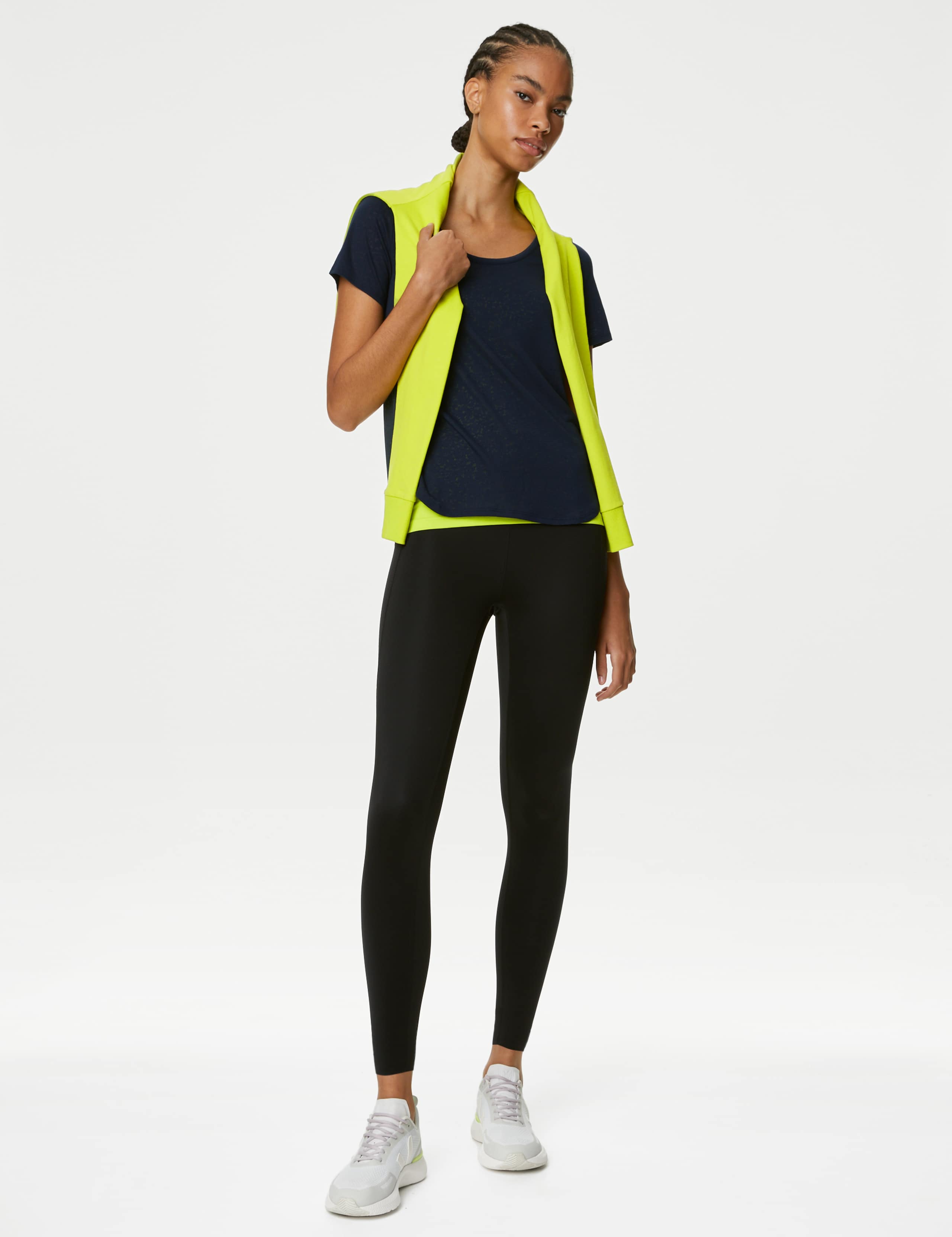 Scoop Neck Double Layer Strappy T-Shirt 1 of 6