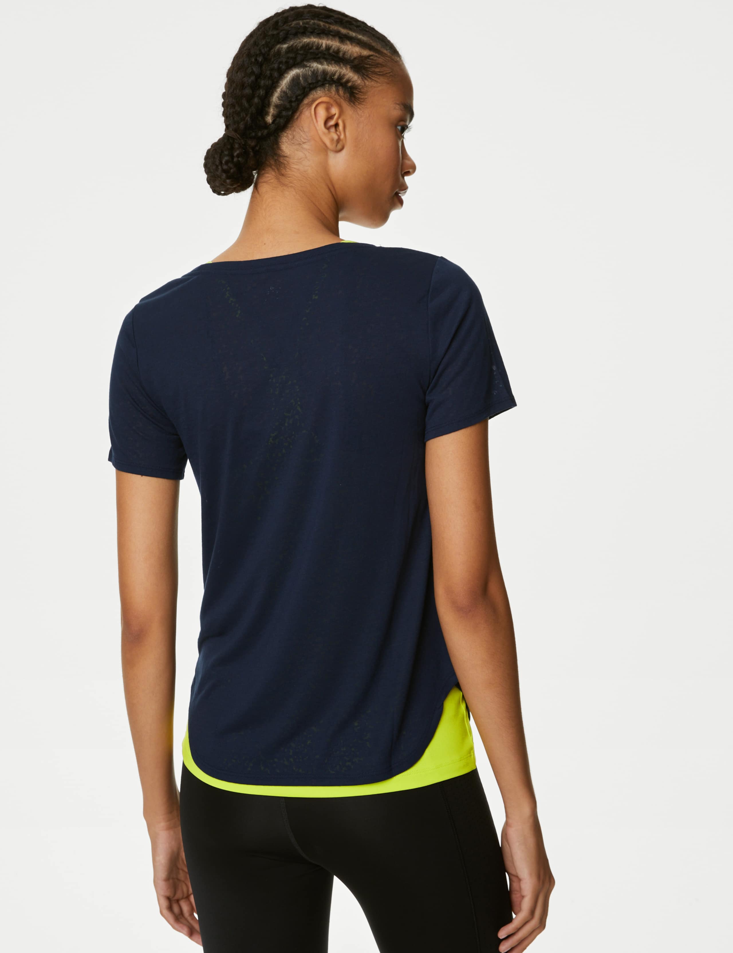 Scoop Neck Double Layer Strappy T-Shirt 3 of 6