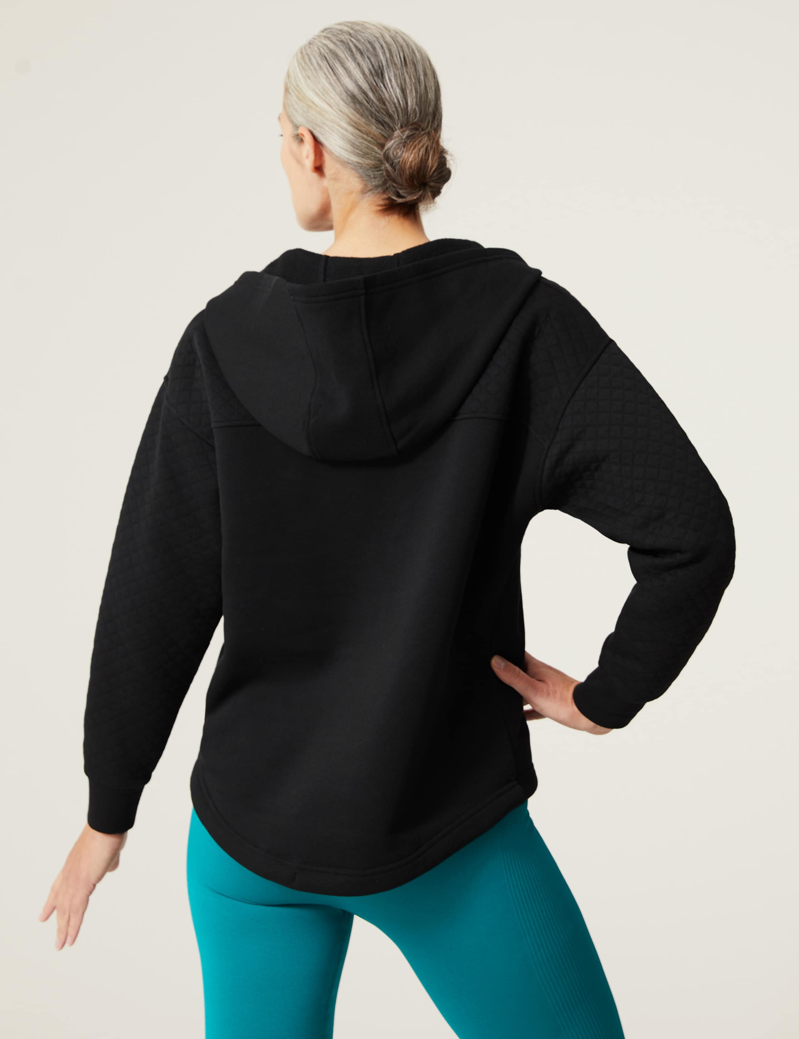 Cotton Rich Quilted Half Zip Hoodie 4 of 6