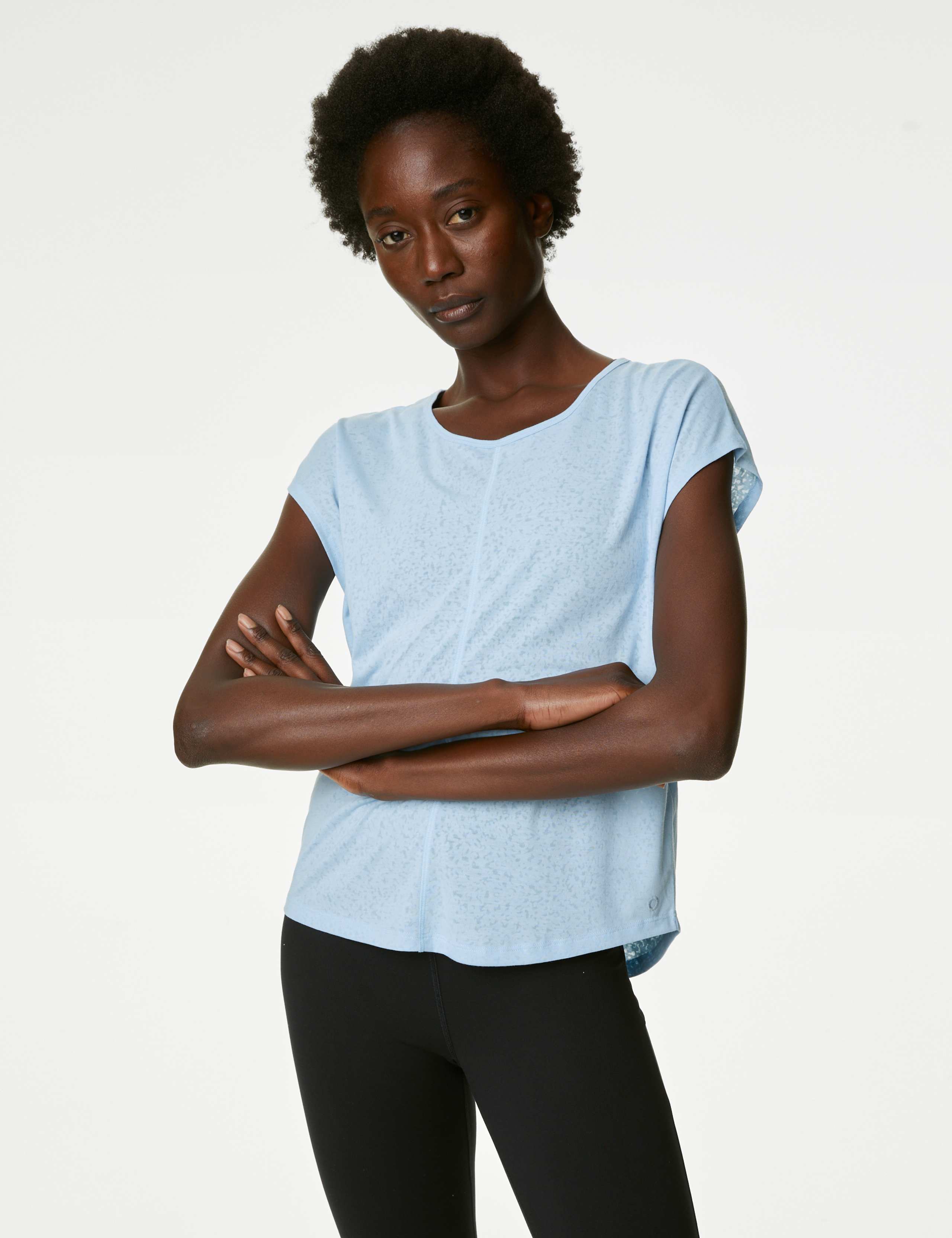 Scoop Neck Twist Back Yoga T-Shirt 1 of 6