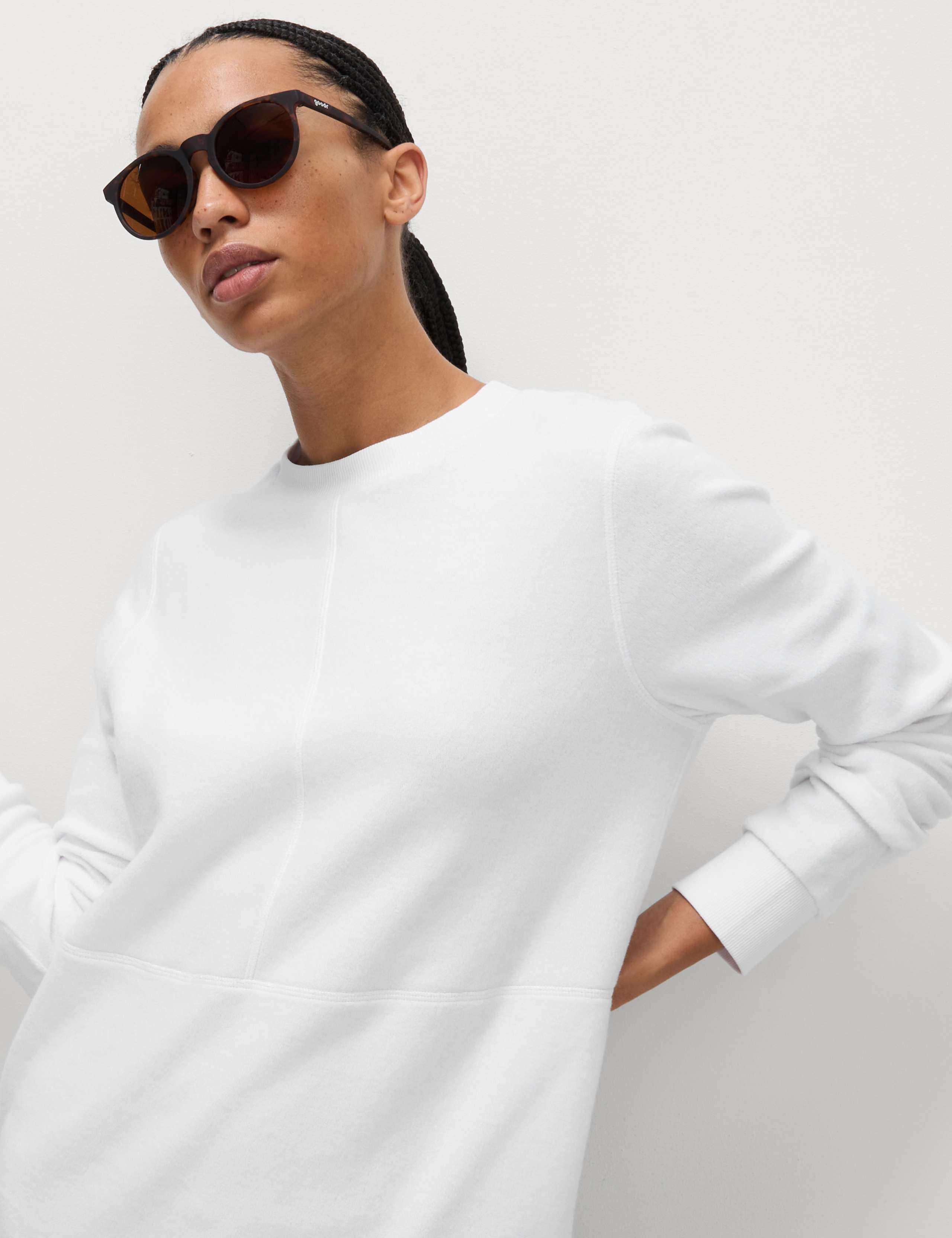 Cotton Rich Brushed Longline Sweatshirt 4 of 5