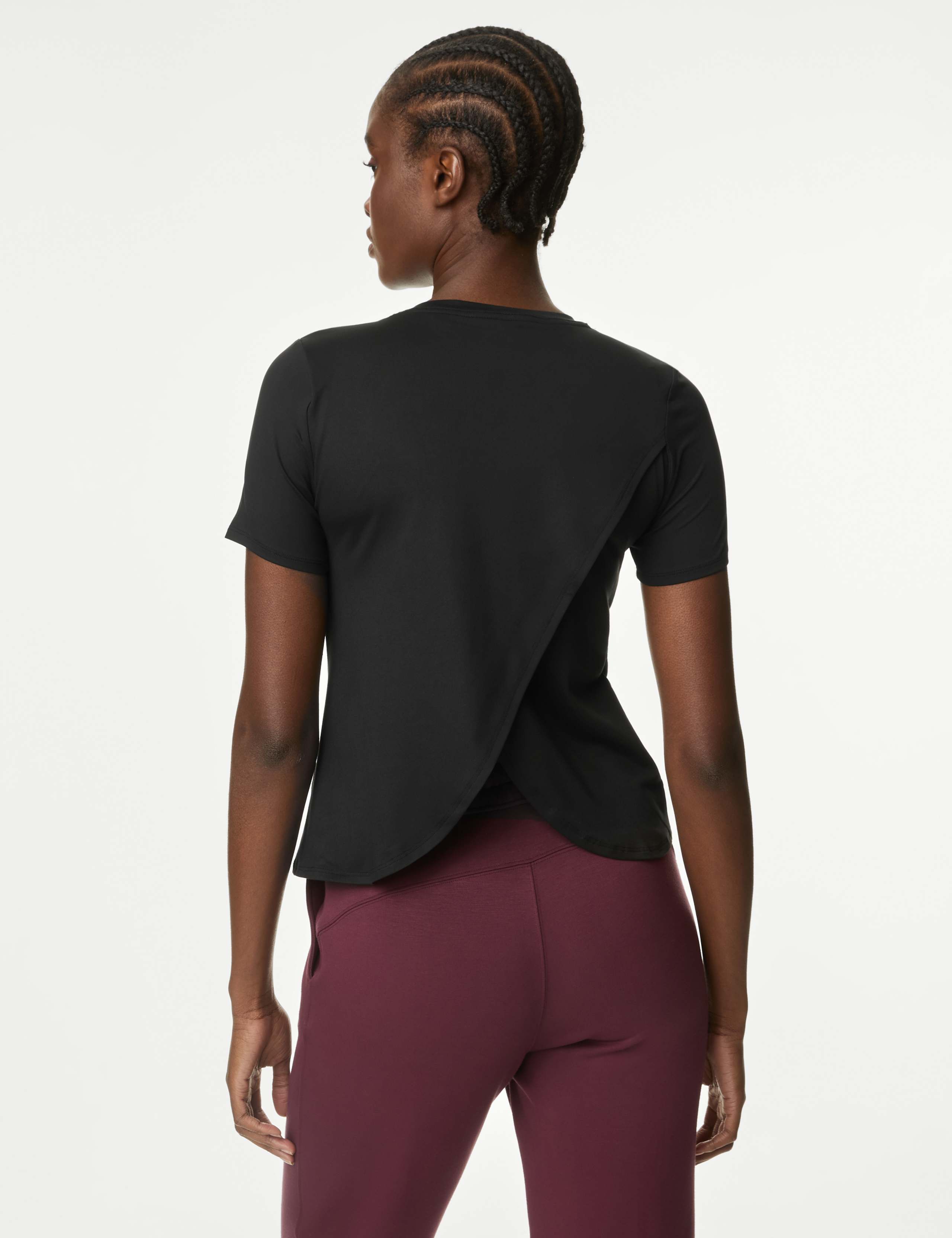 Scoop Neck Wrap Back Yoga T-Shirt 5 of 7