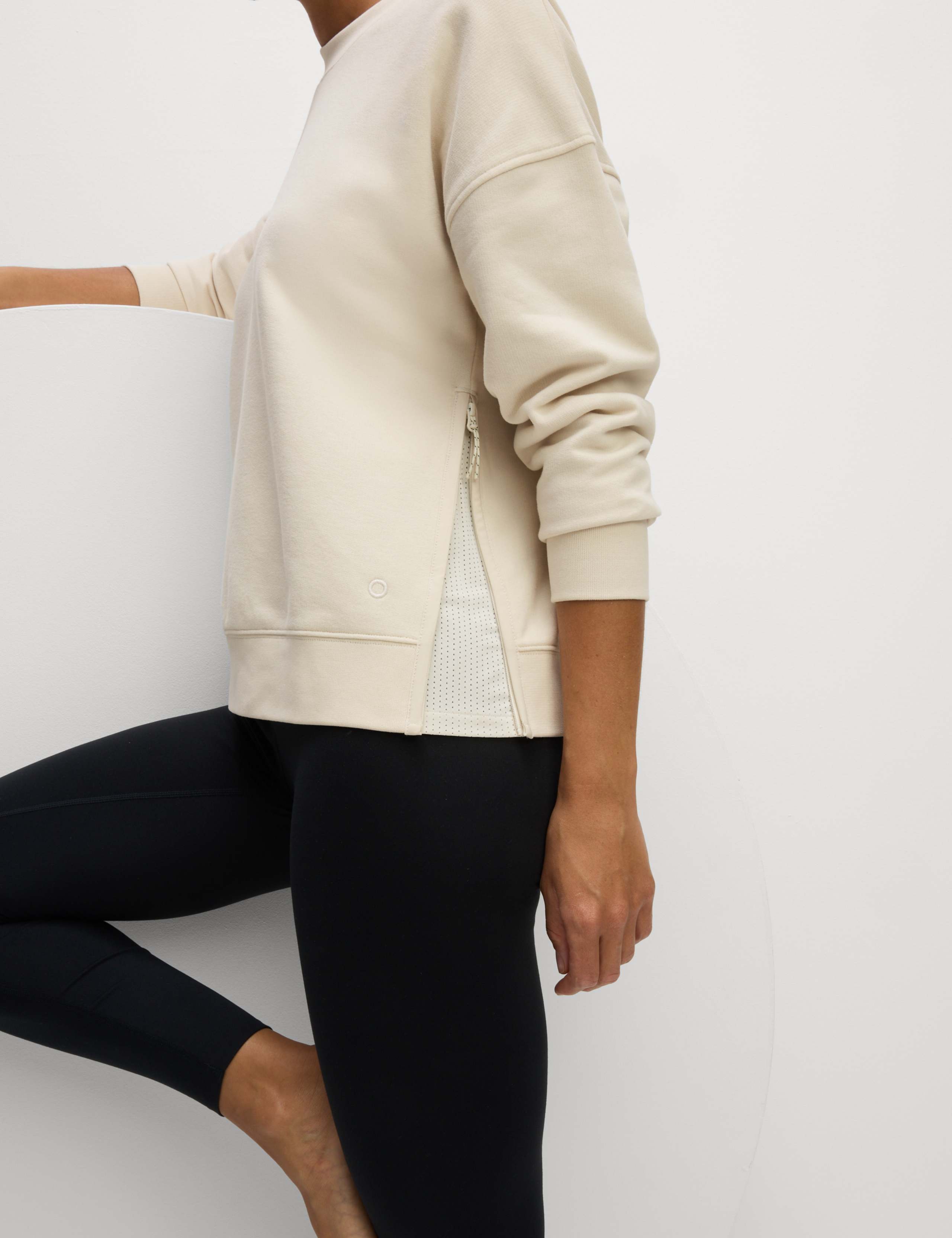 Cotton Rich Mesh Panel Relaxed Sweat-shirt 1 of 7