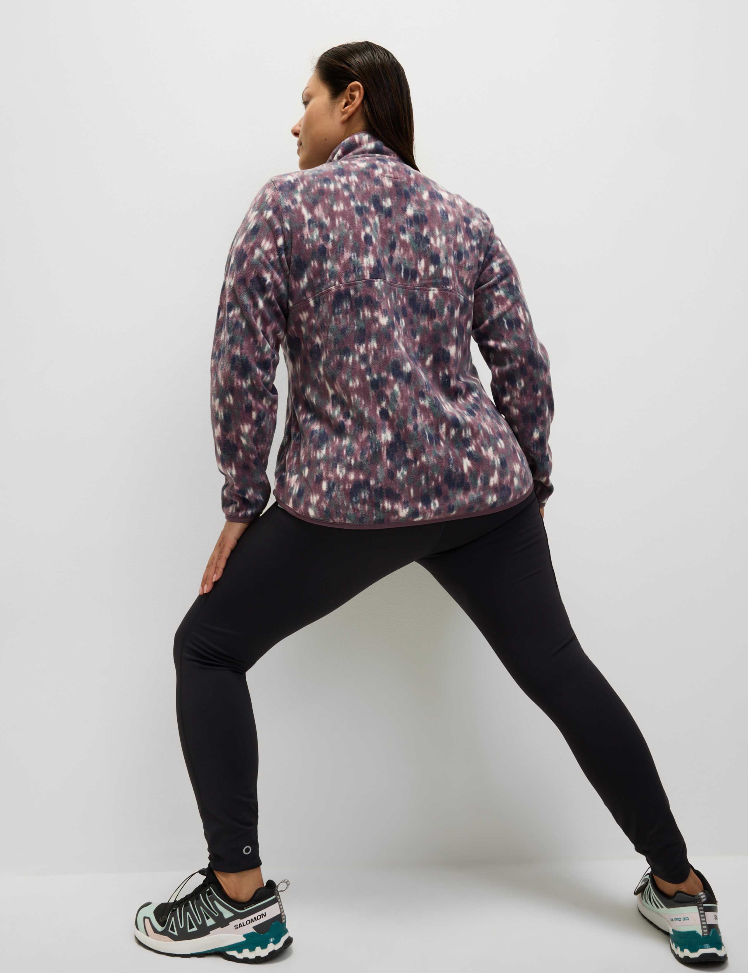Thermal Printed Zip Up Funnel Neck Fleece 4 of 5