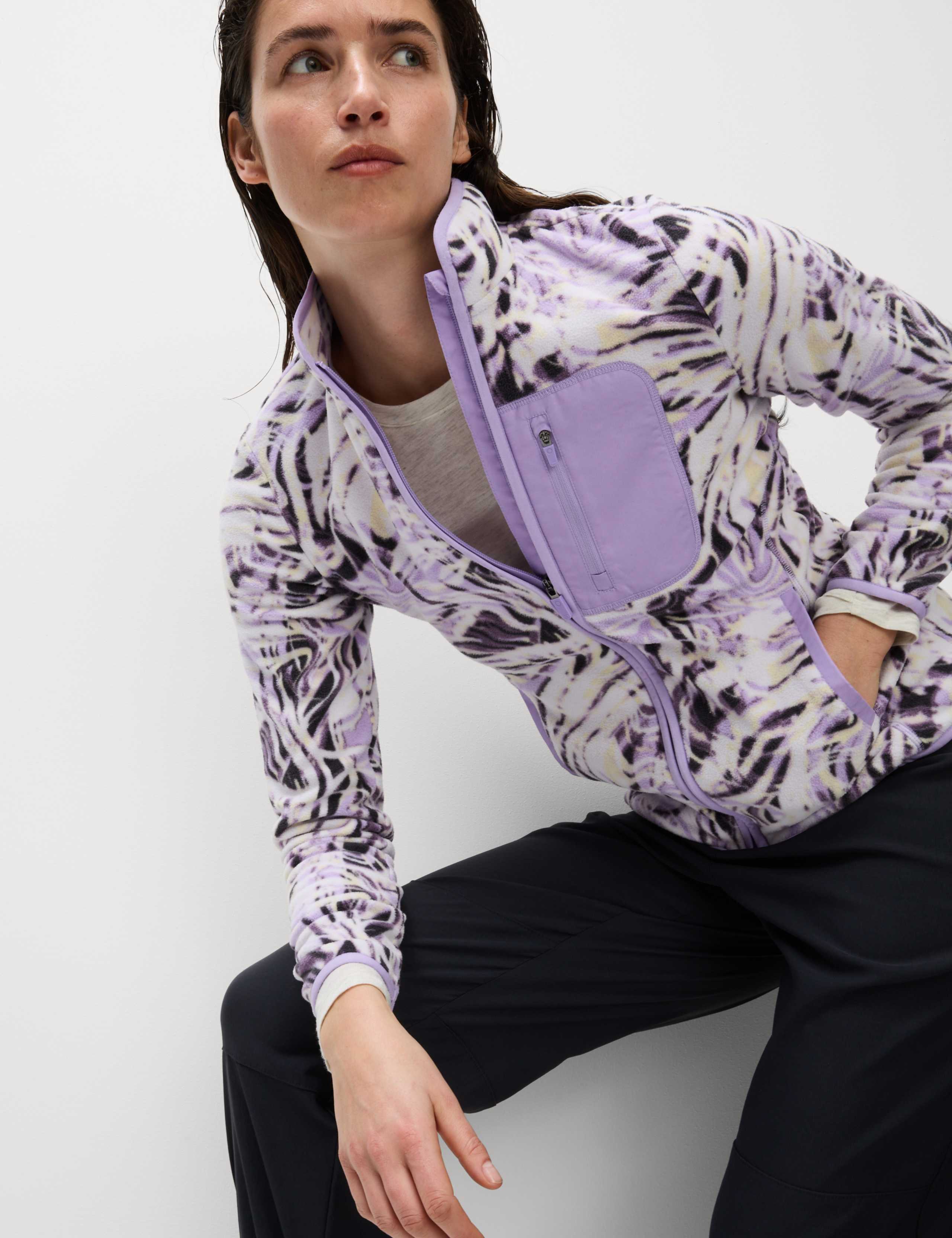 Thermal Printed Zip Up Funnel Neck Fleece 3 of 5
