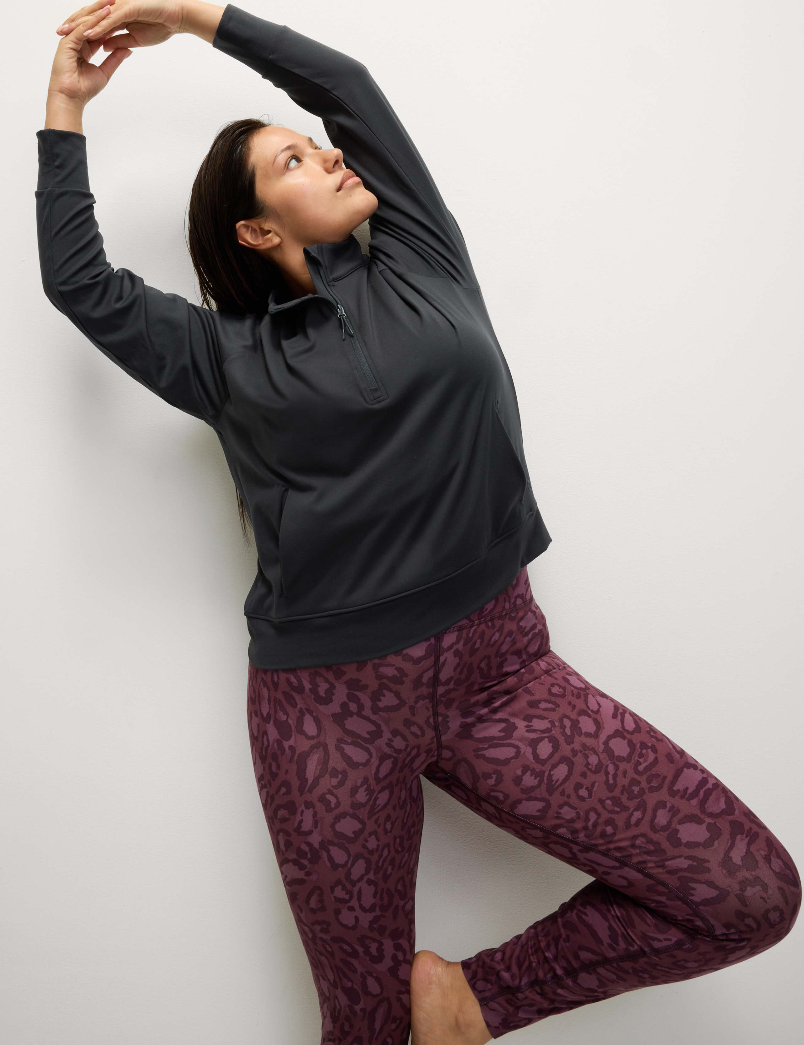 Funnel Neck Half Zip Yoga Top 4 of 6
