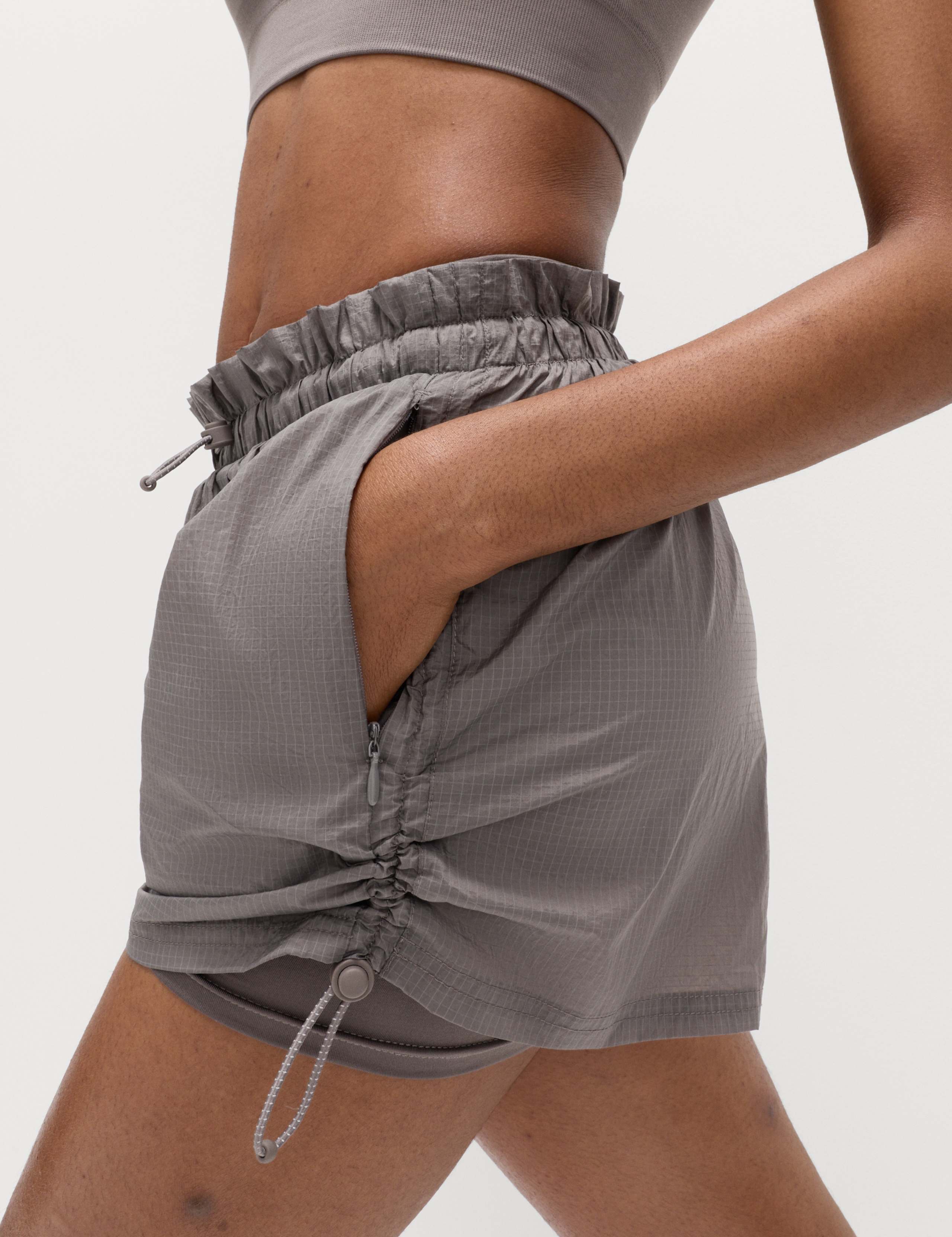 Layered Ruched Running Shorts 3 of 7