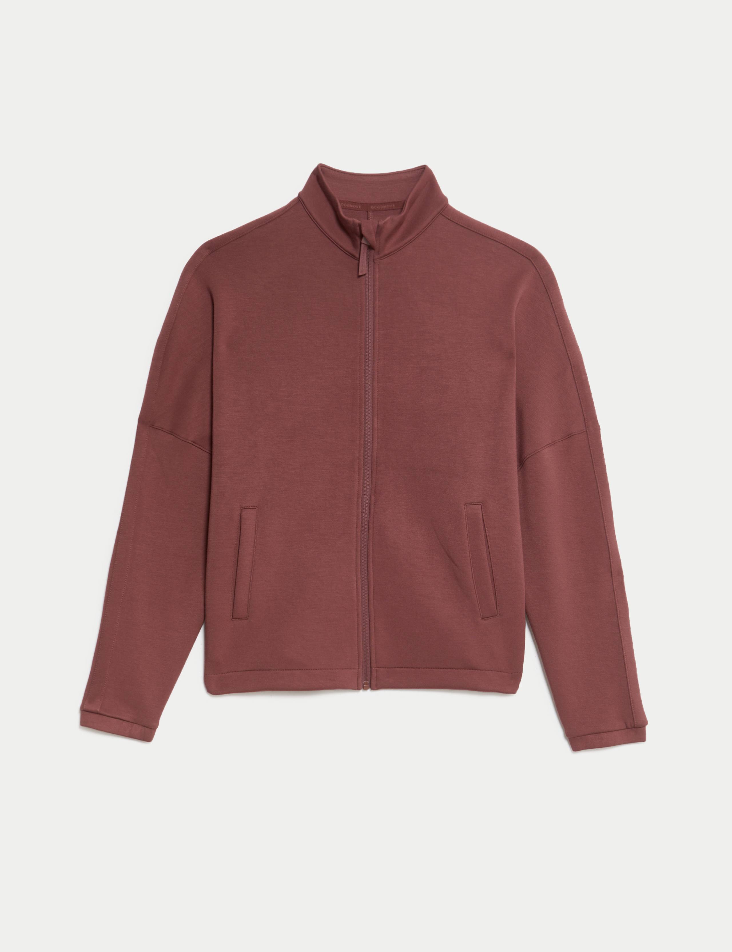 Funnel Neck Relaxed Zip Up Bomber Jacket 2 of 7