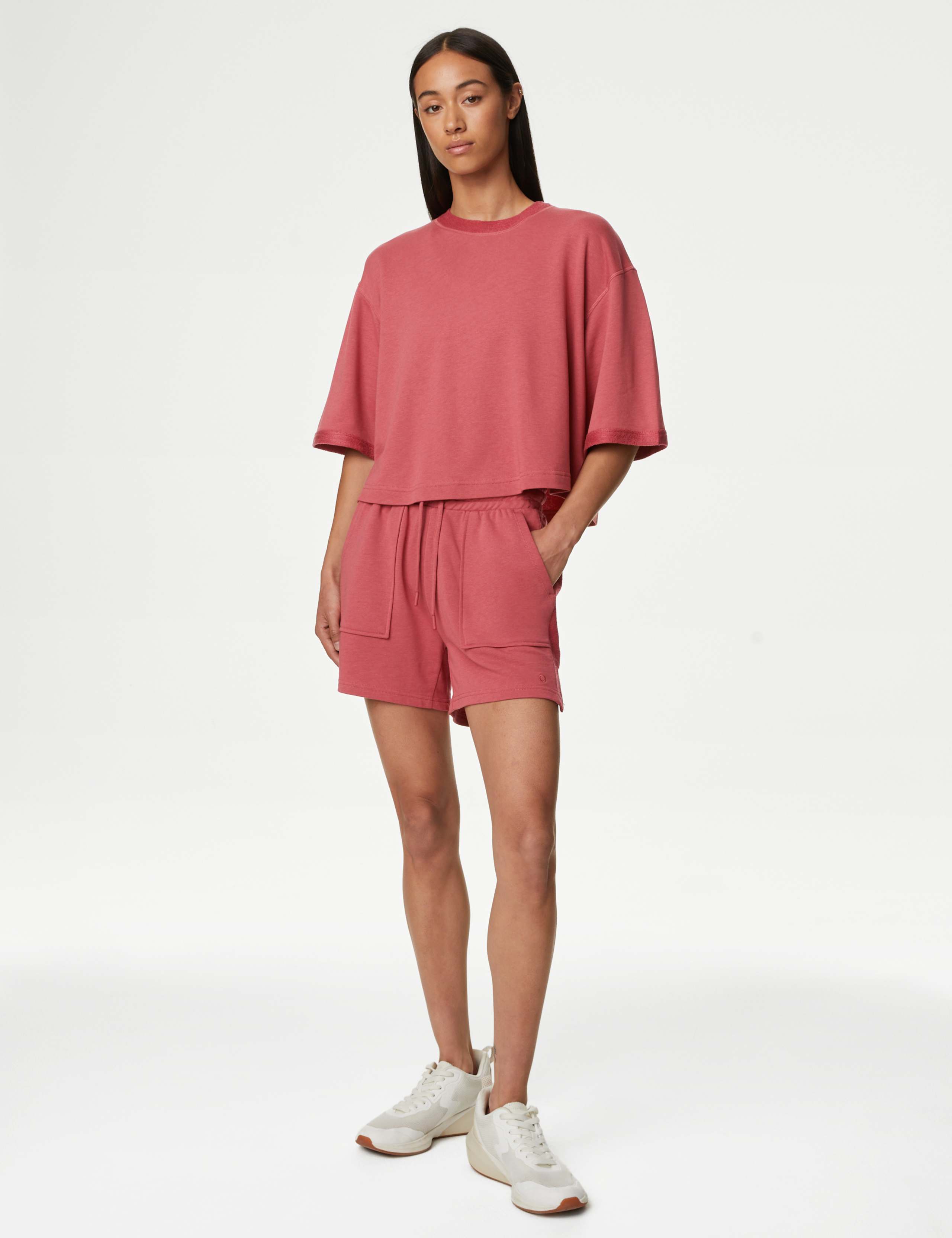 Scoop Neck Boxy Cropped T-Shirt with Cotton 4 of 7