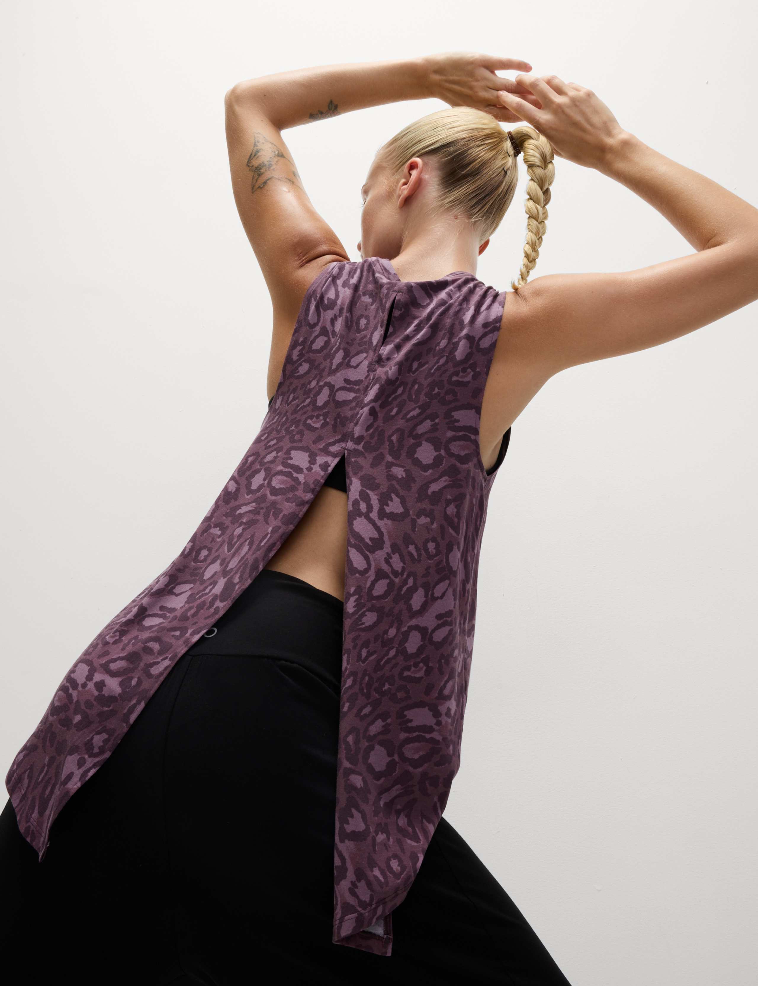 Modal Blend Printed Tie Back Relaxed Vest Top 1 of 6