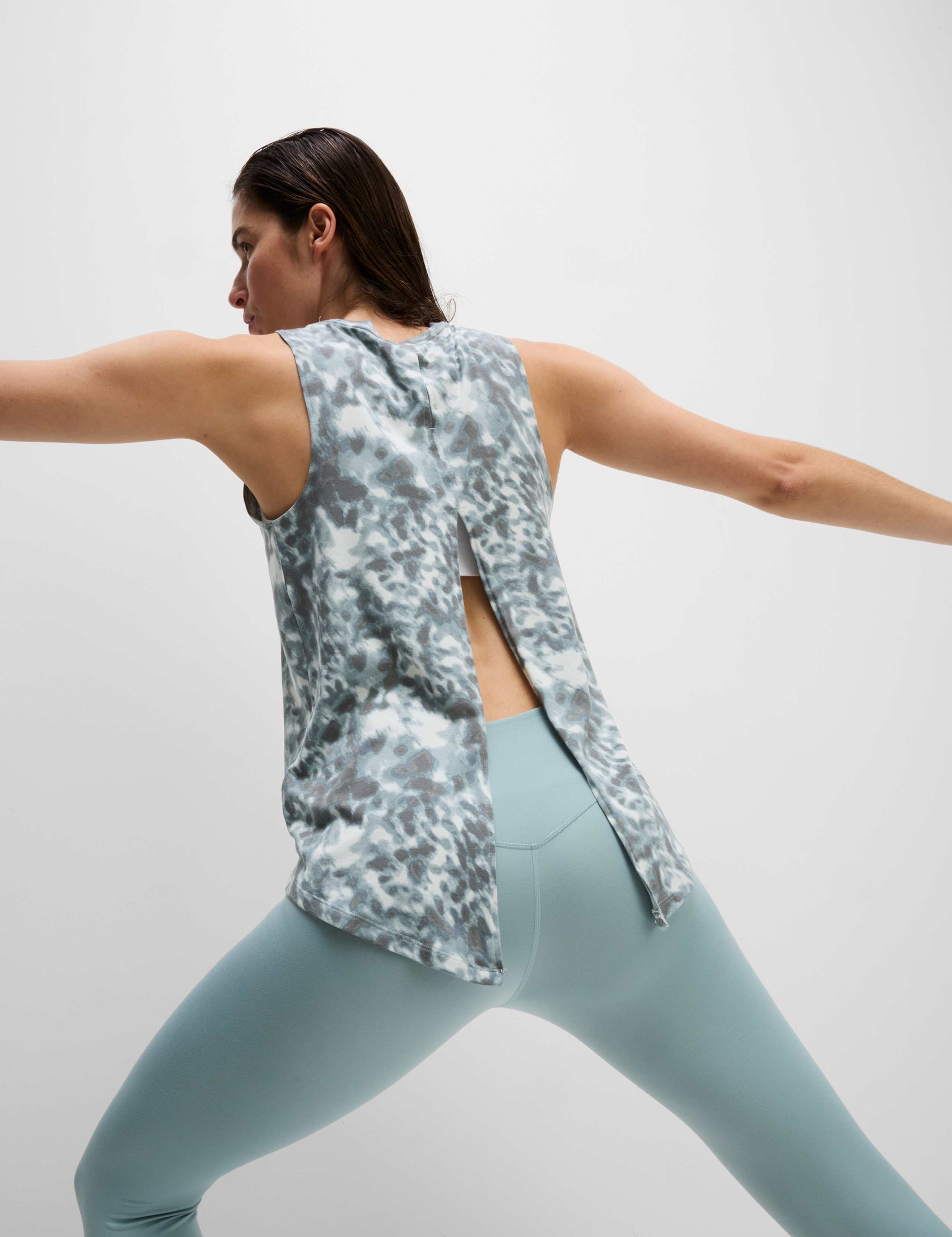 Modal Blend Printed Tie Back Relaxed Vest Top 5 of 6