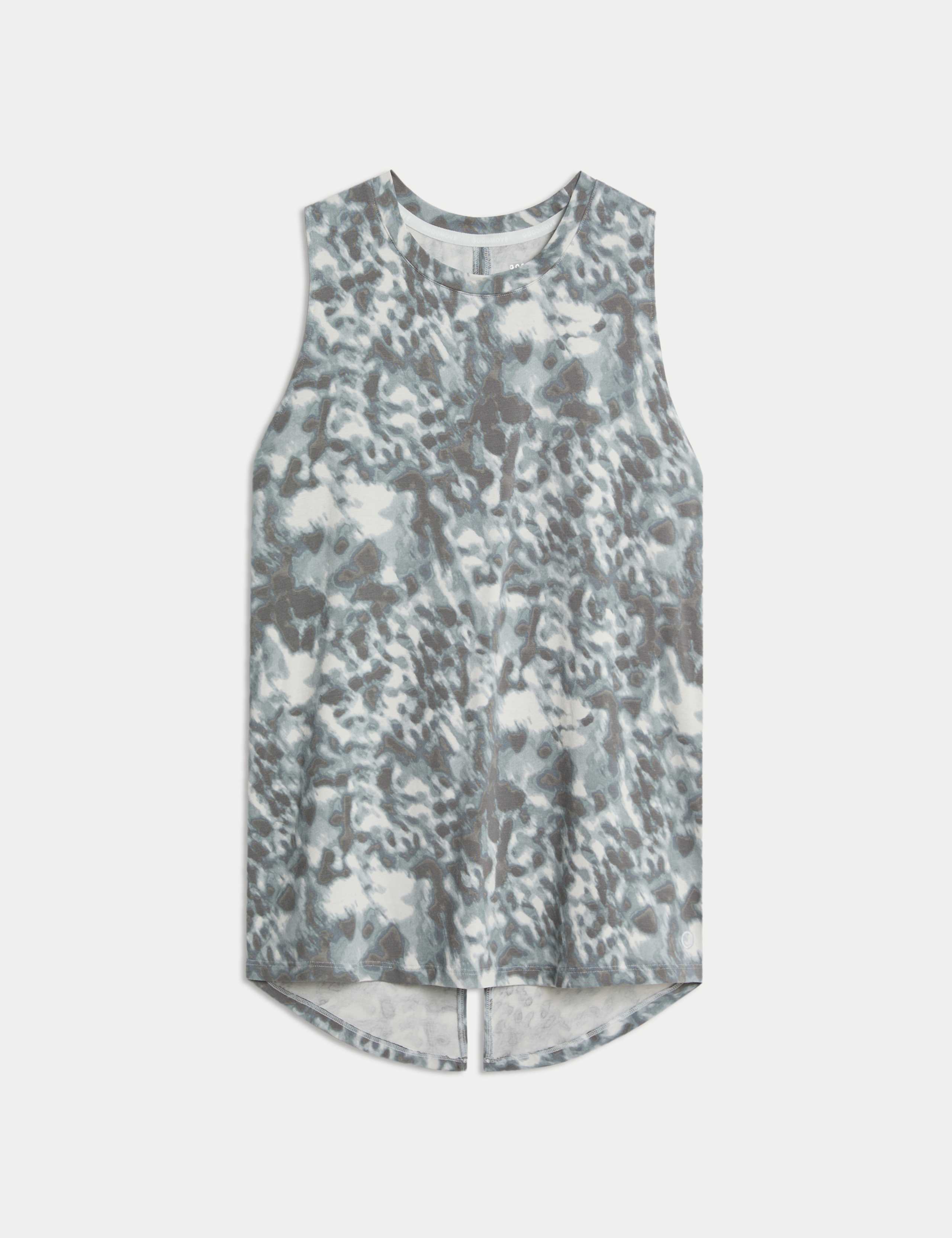 Modal Blend Printed Tie Back Relaxed Vest Top 2 of 6