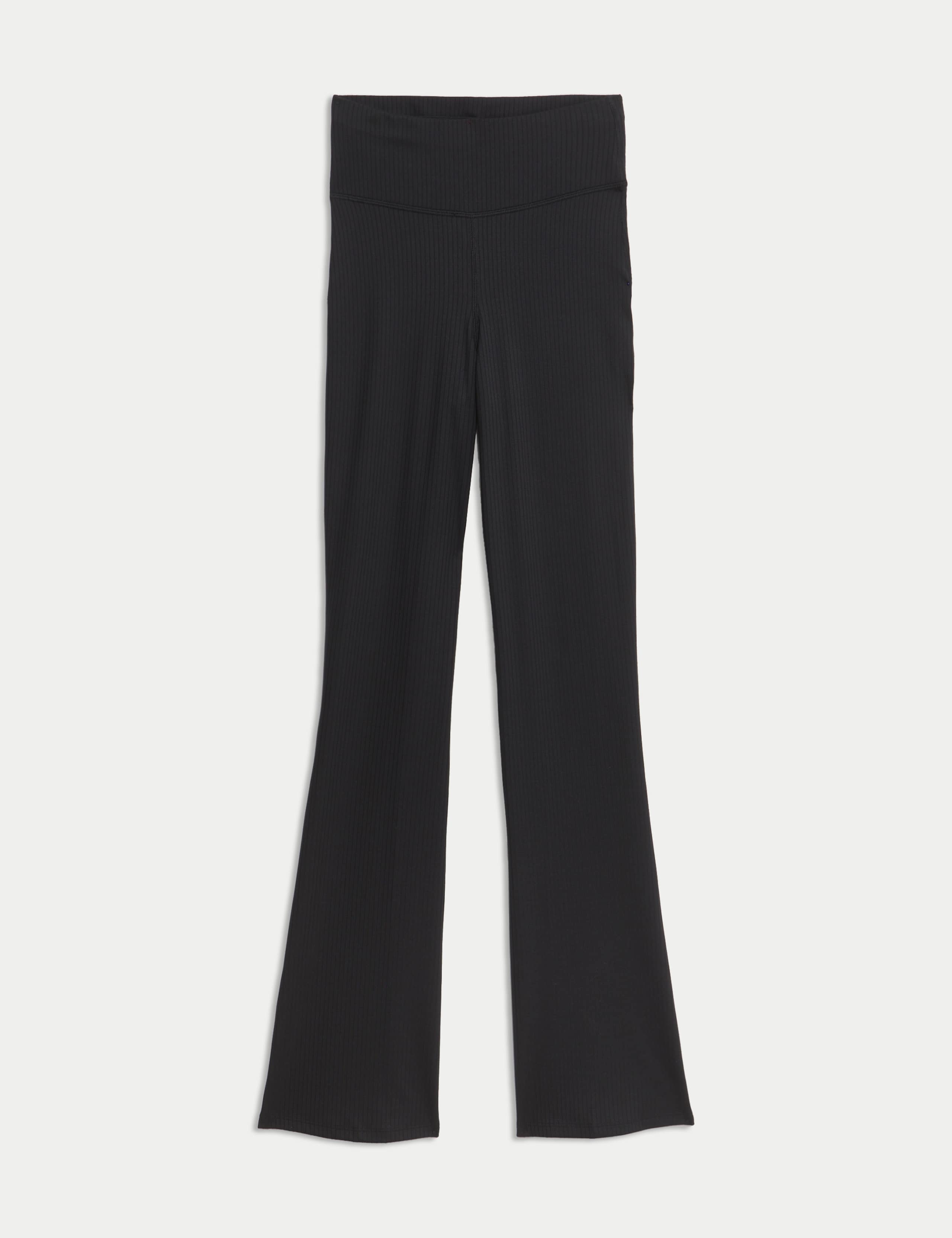 Ribbed High Waisted Flared Yoga Leggings 2 of 7