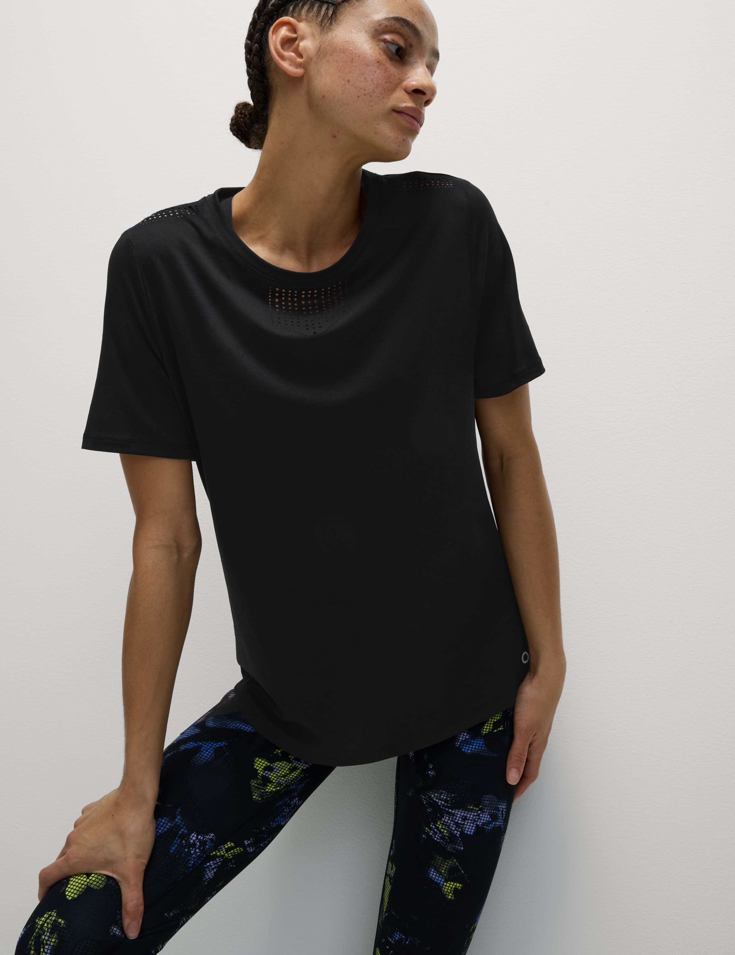 Crew Neck Laser Cut Relaxed T-Shirt 3 of 7