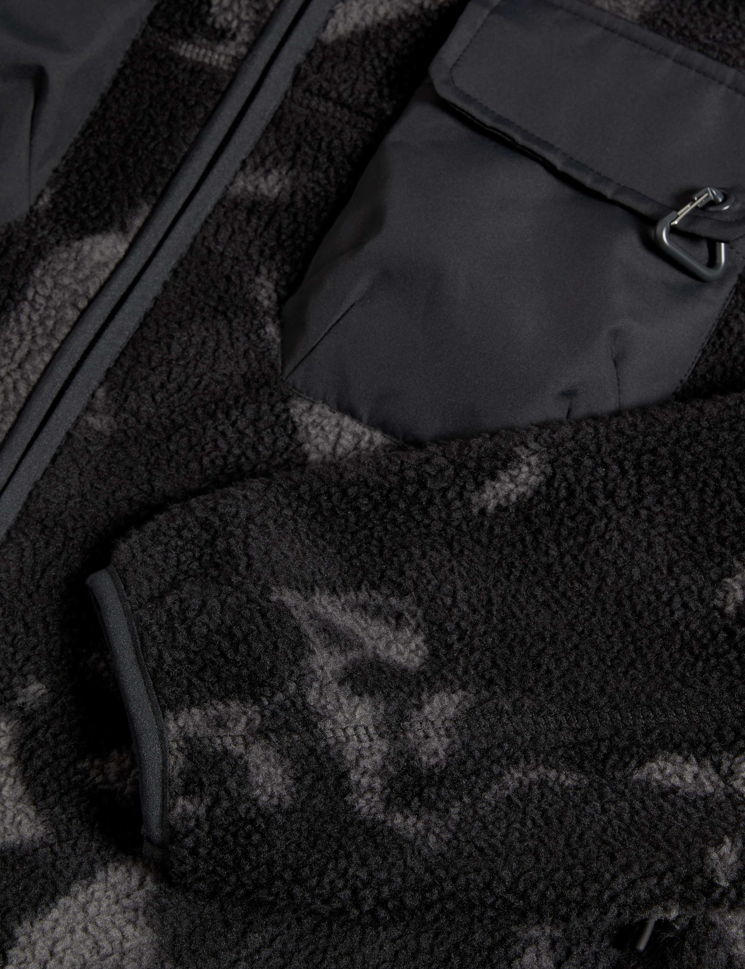 Borg Printed Funnel Neck Zip Up Fleece Jacket 6 of 6