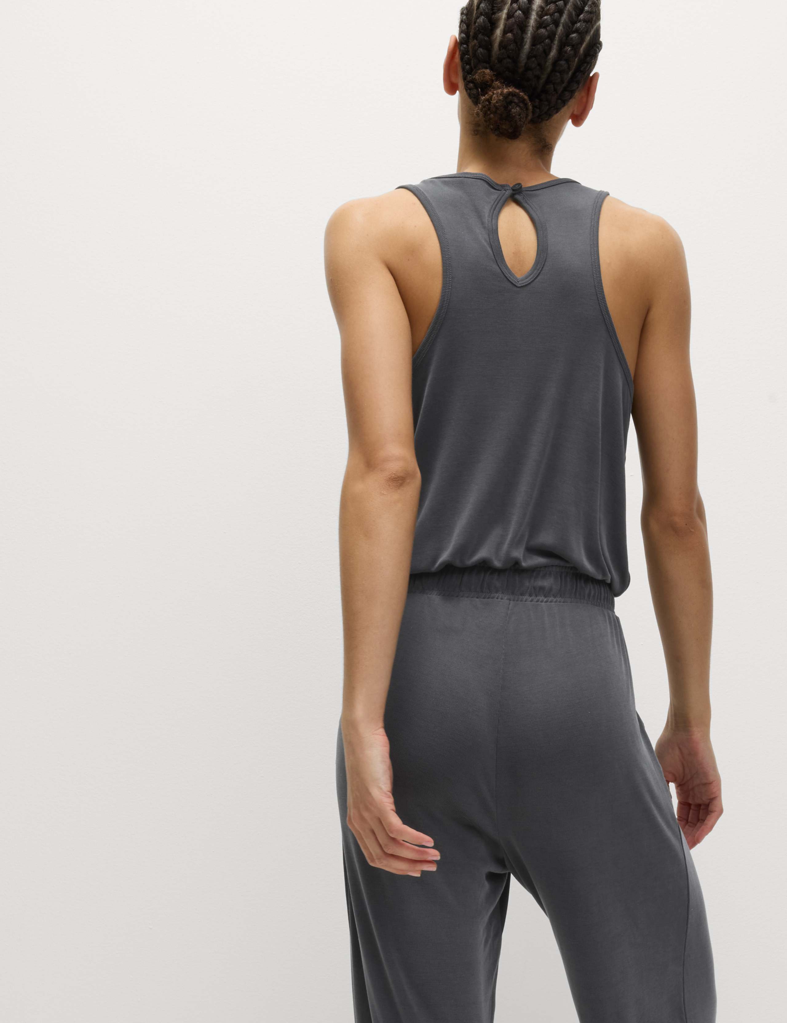 Modal Rich Ribbed Relaxed Jumpsuit 3 of 7