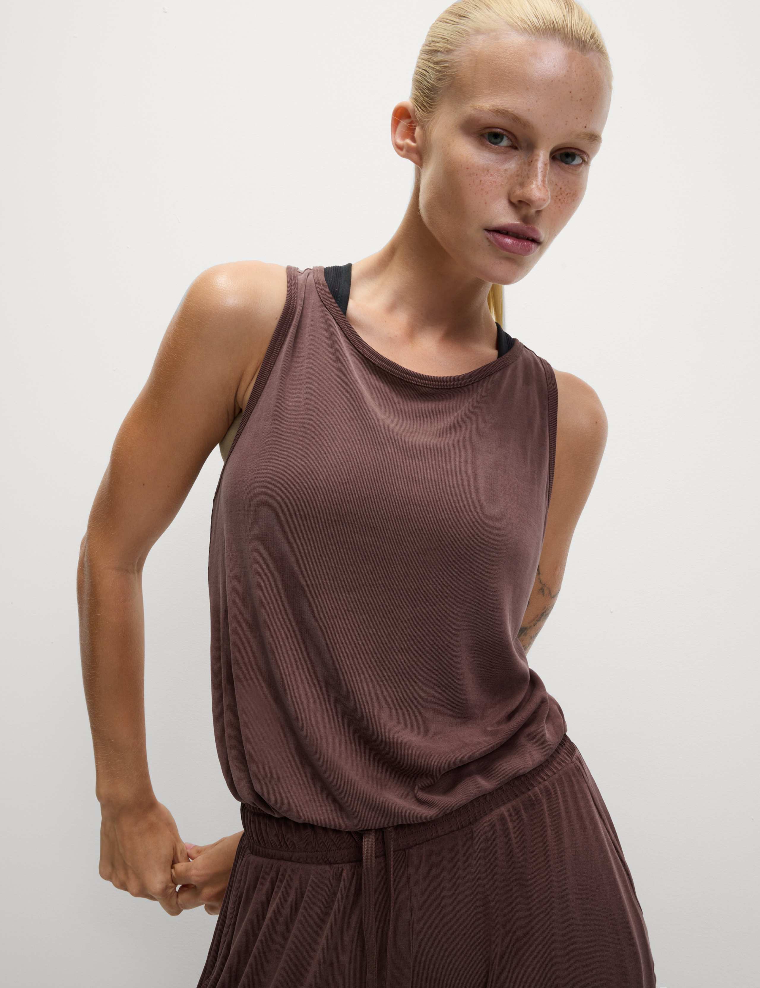 Modal Rich Ribbed Relaxed Jumpsuit 4 of 8