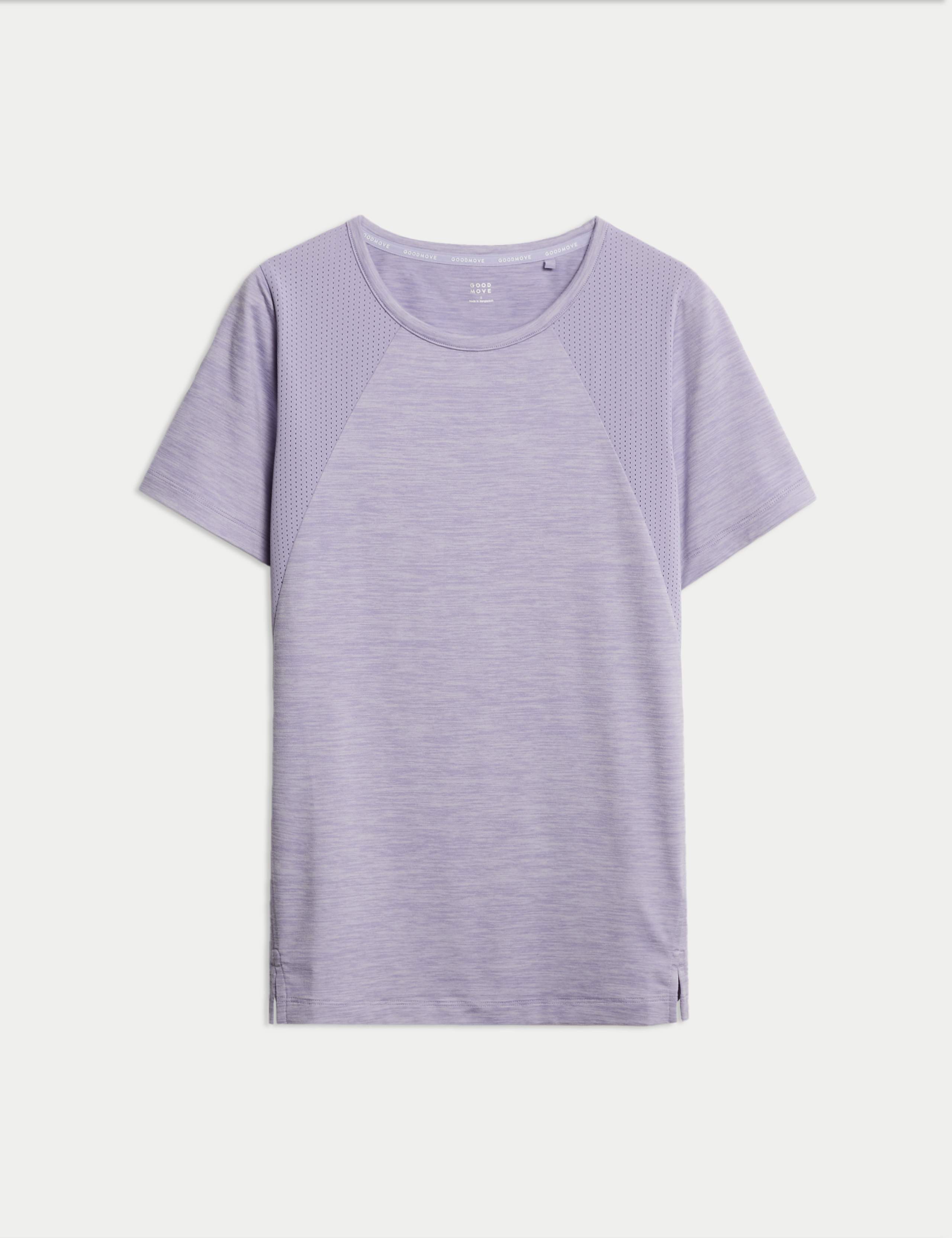 Round Neck Mesh Panel Relaxed T-Shirt 2 of 6