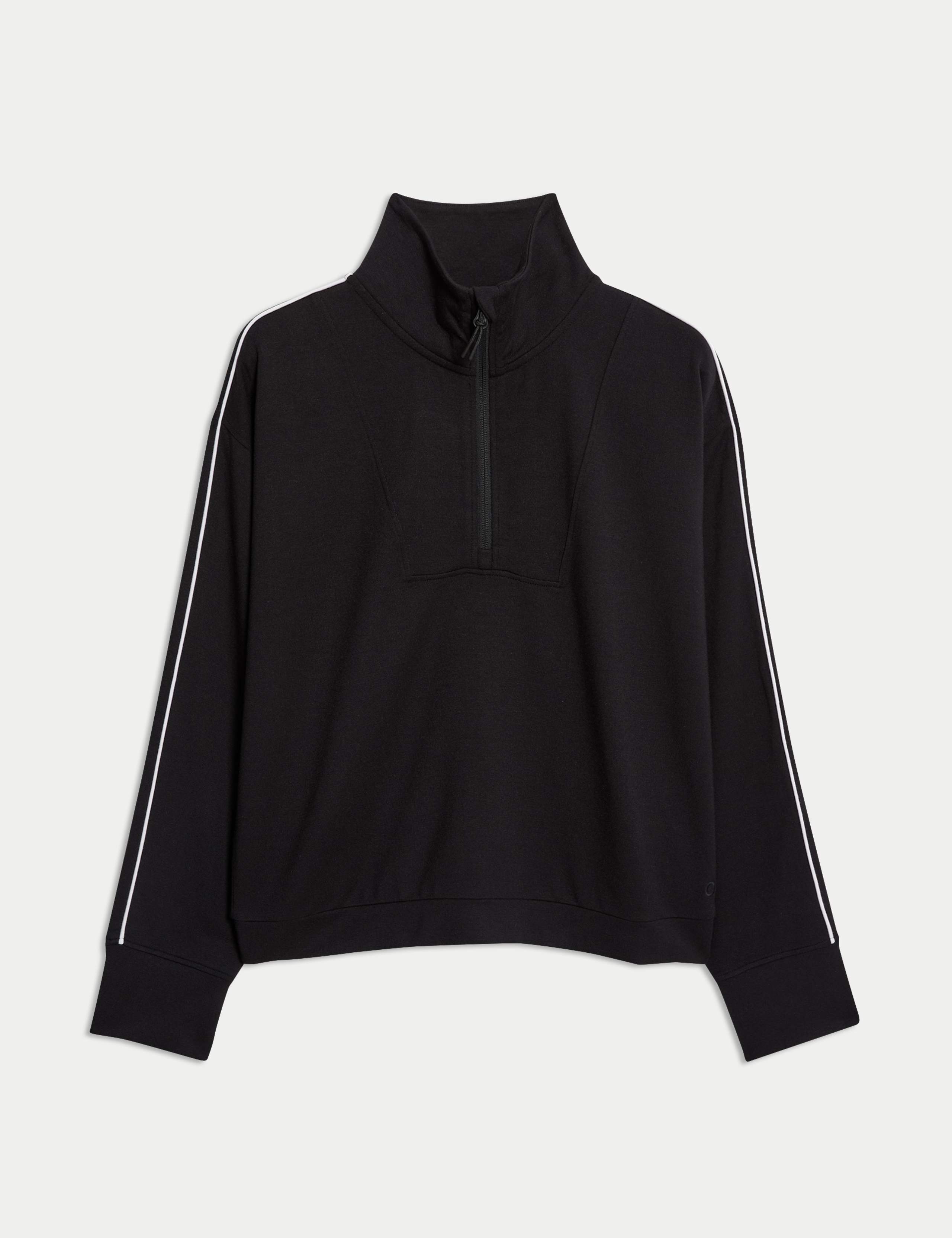 Modal Rich Funnel Neck Half Zip Top 2 of 6