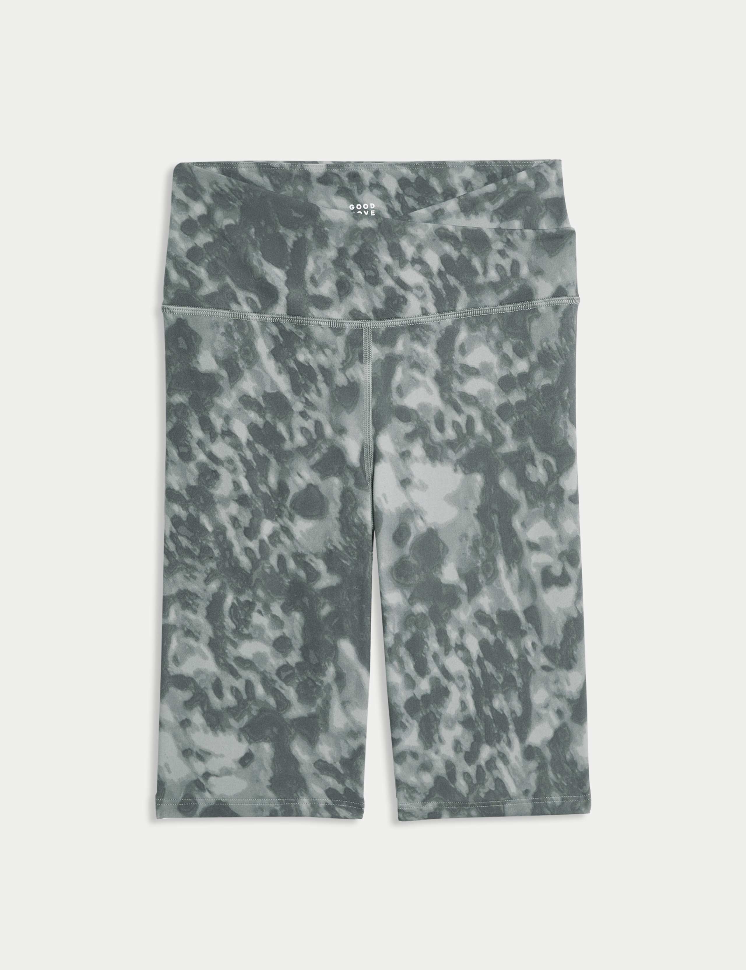 Printed High Waisted Yoga Shorts 2 of 6