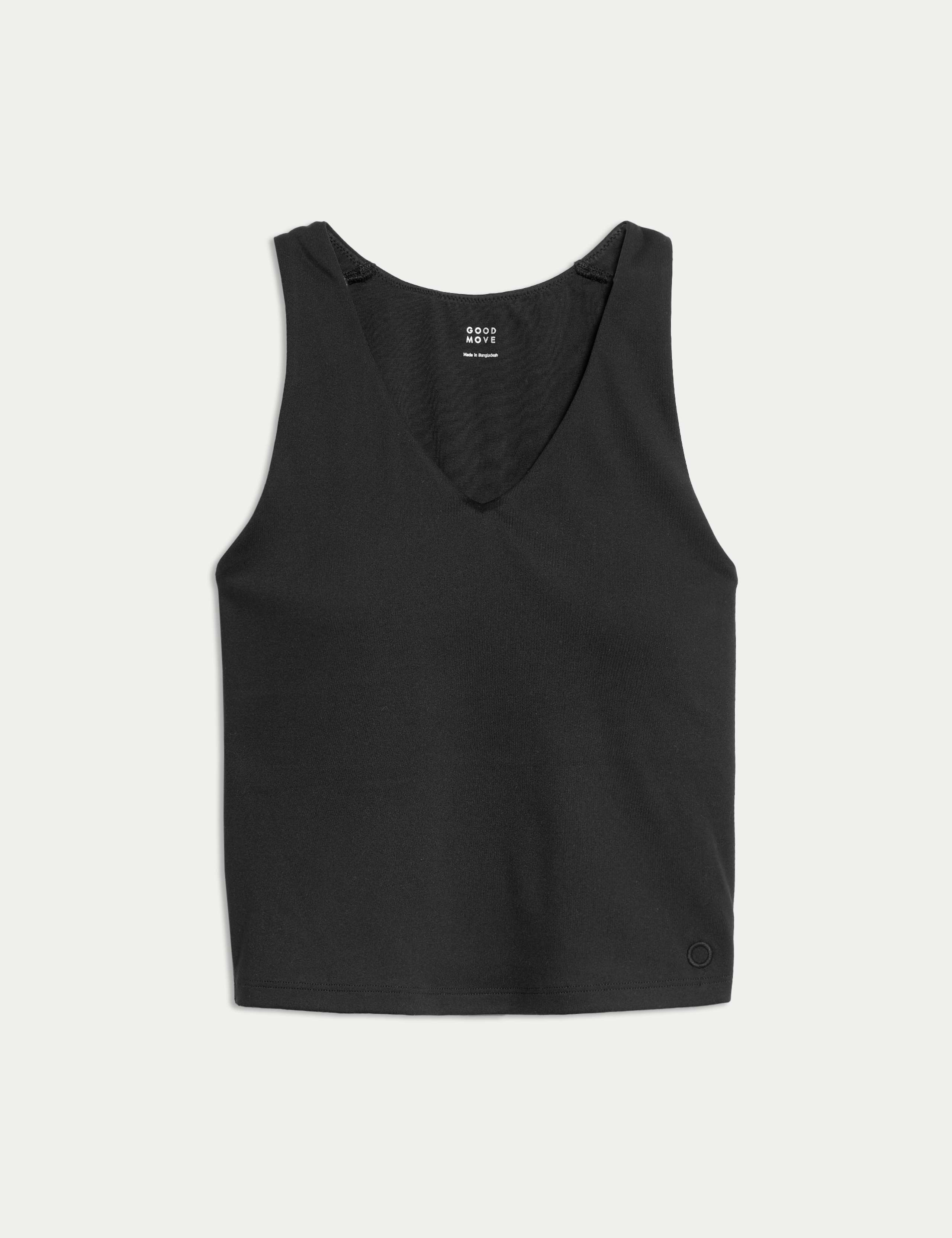 V-Neck Padded Fitted Yoga Crop Vest Top 2 of 6